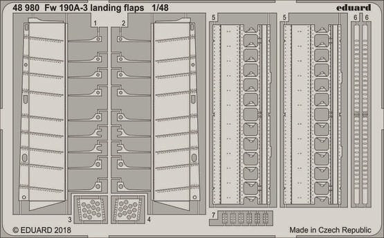 Eduard 48980 1/48 Aircraft- Fw190A3 Landing Flaps for EDU (D)
