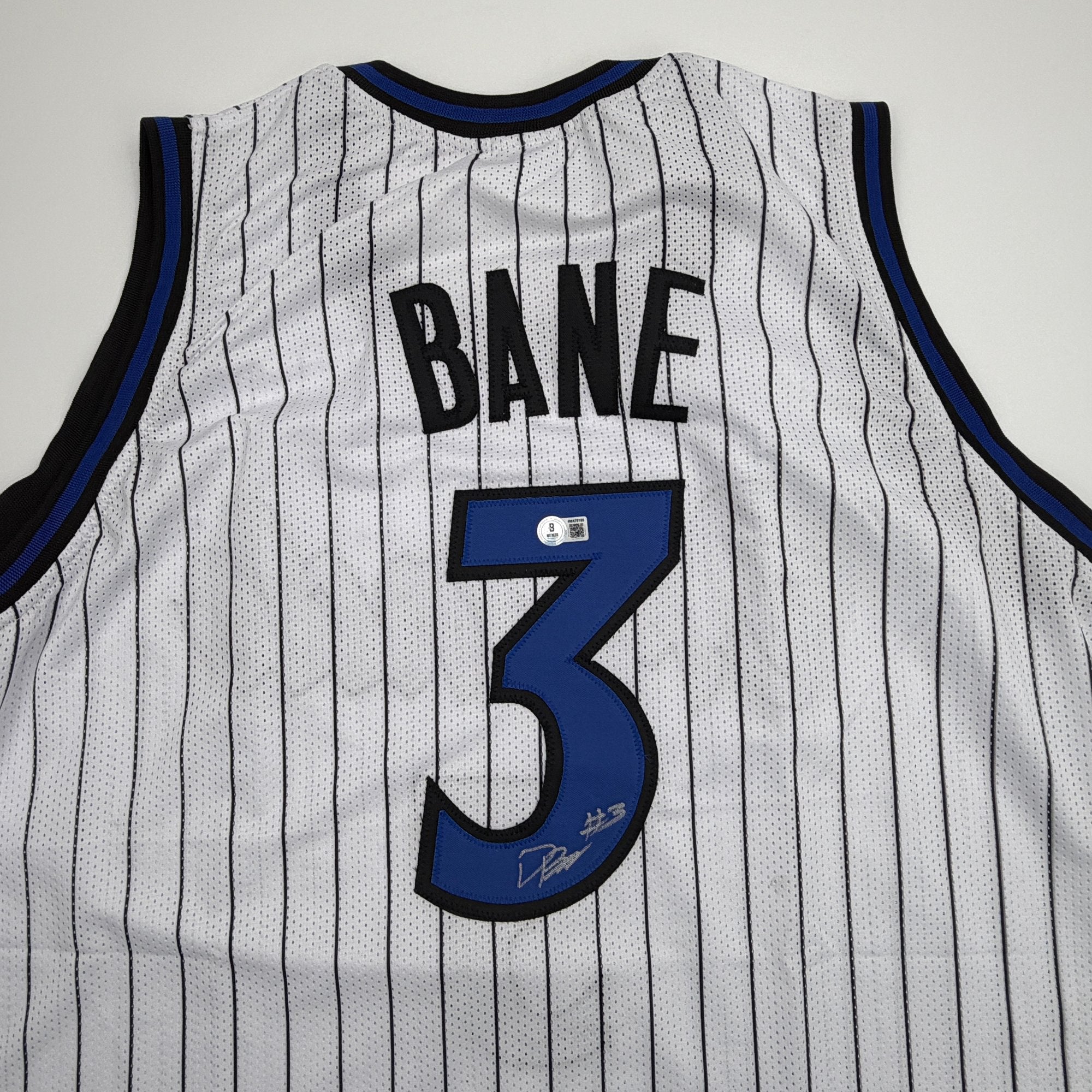 Autographed/Signed Desmond Bane Orlando White Pinstripe Basketball Jersey Beckett BAS COA