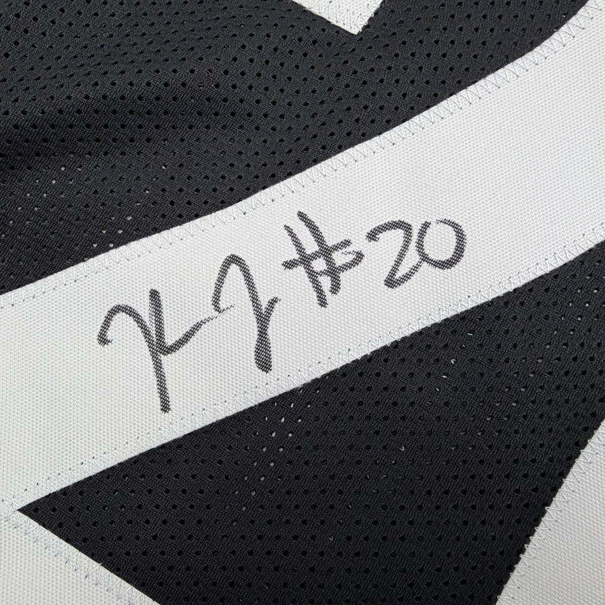 Autographed/Signed Kaleb Johnson Pittsburgh Black Football Jersey Beckett BAS COA