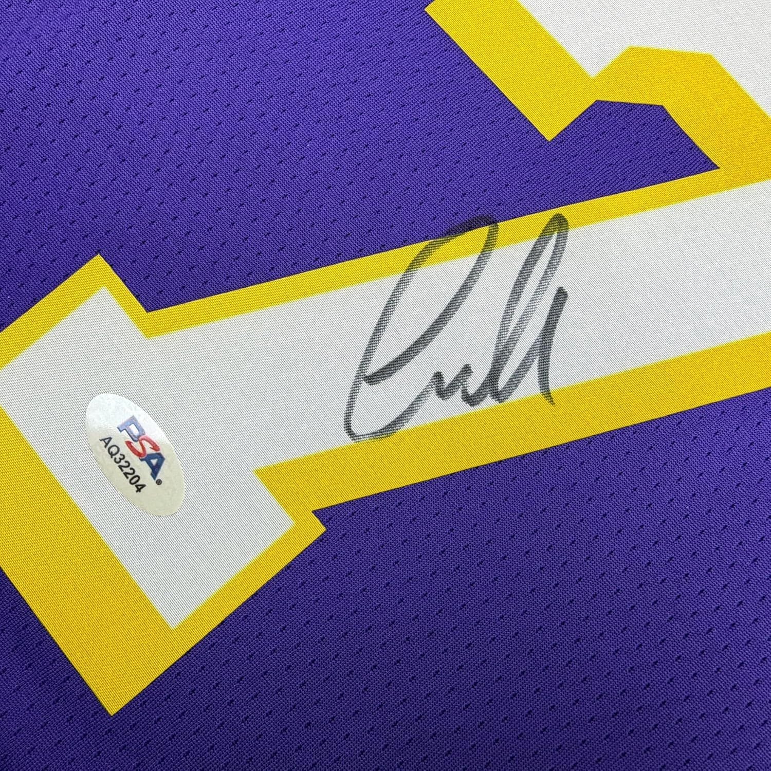 Framed Autographed/Signed Luka Doncic 35x39 Los Angeles Lakers Purple Authentic Basketball Jersey PSA/DNA COA
