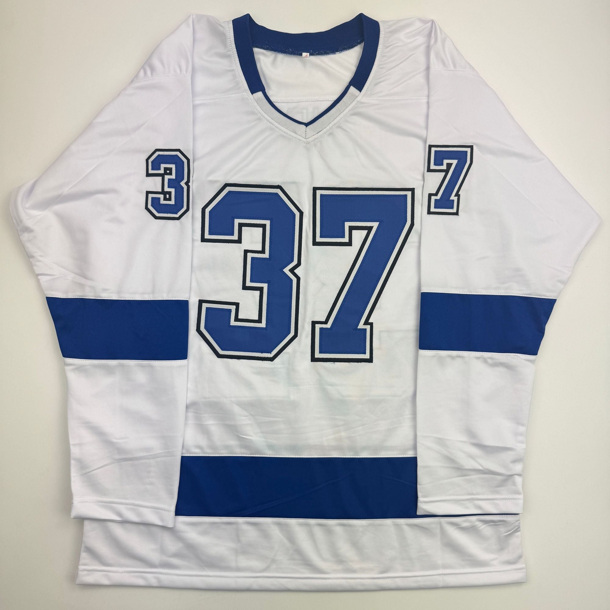 Autographed/Signed Yanni Gourde Tampa Bay White Hockey Jersey JSA COA