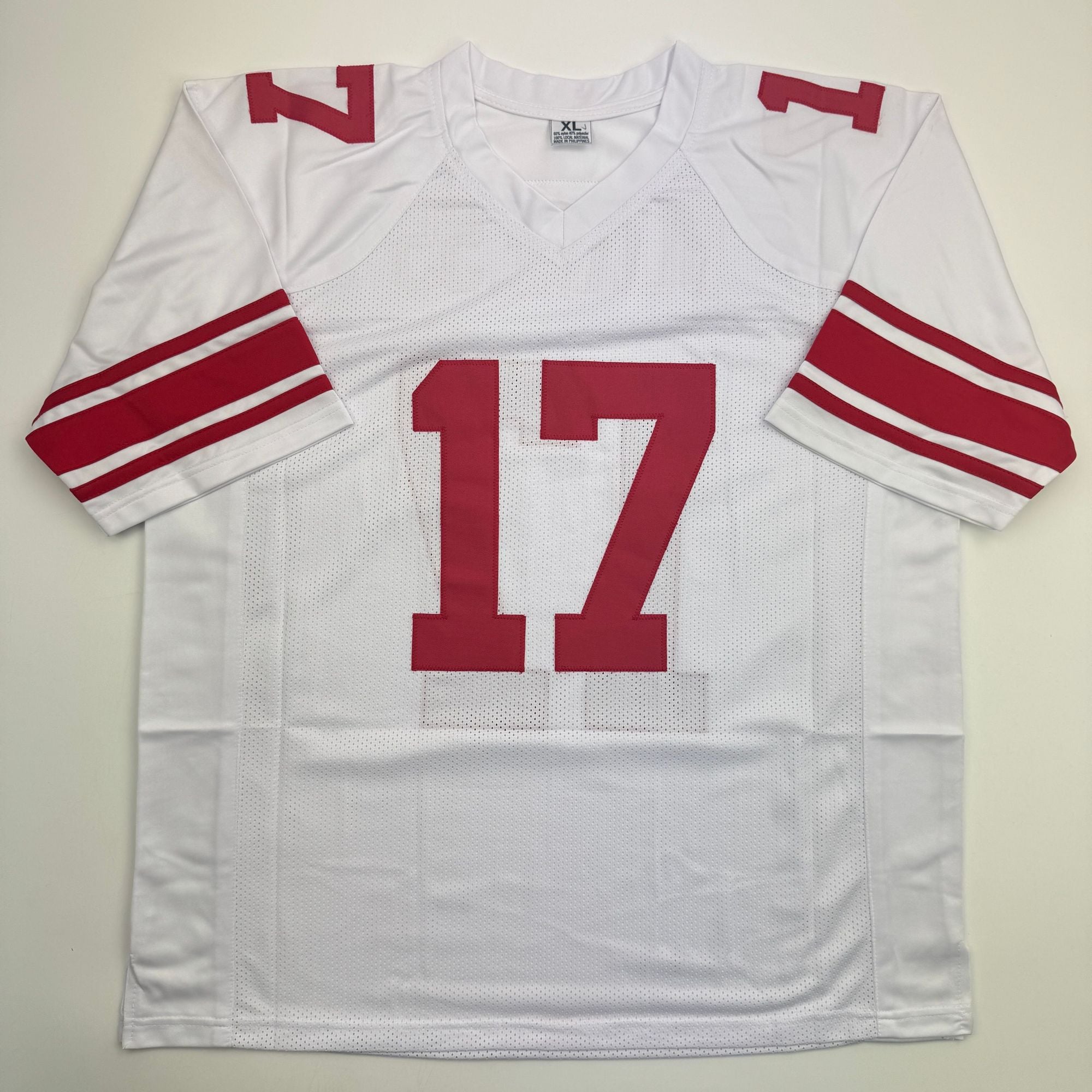 Autographed/Signed Plaxico Burress New York White Football Jersey JSA COA