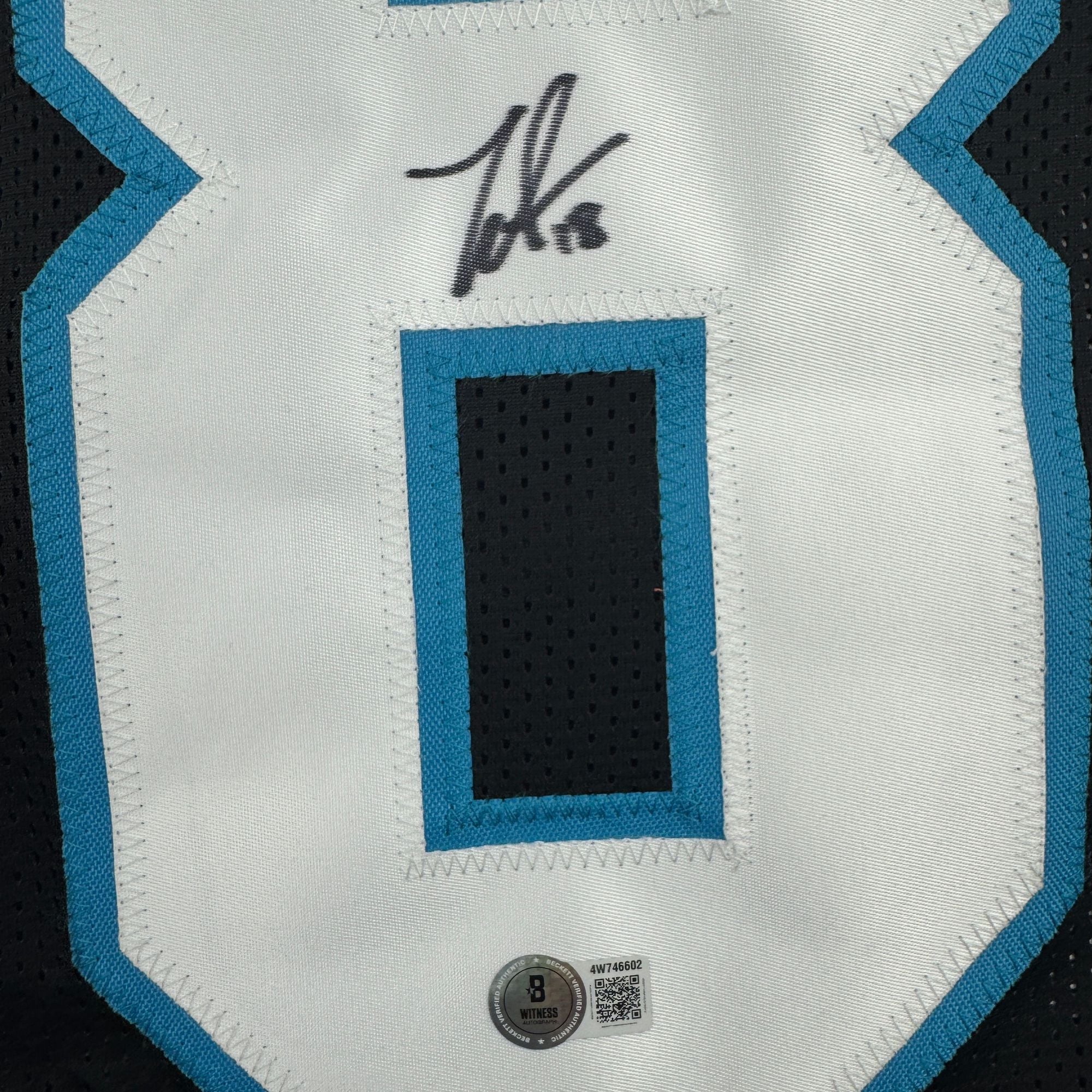 Autographed/Signed Jalen Coker Carolina Black Football Jersey Beckett BAS COA