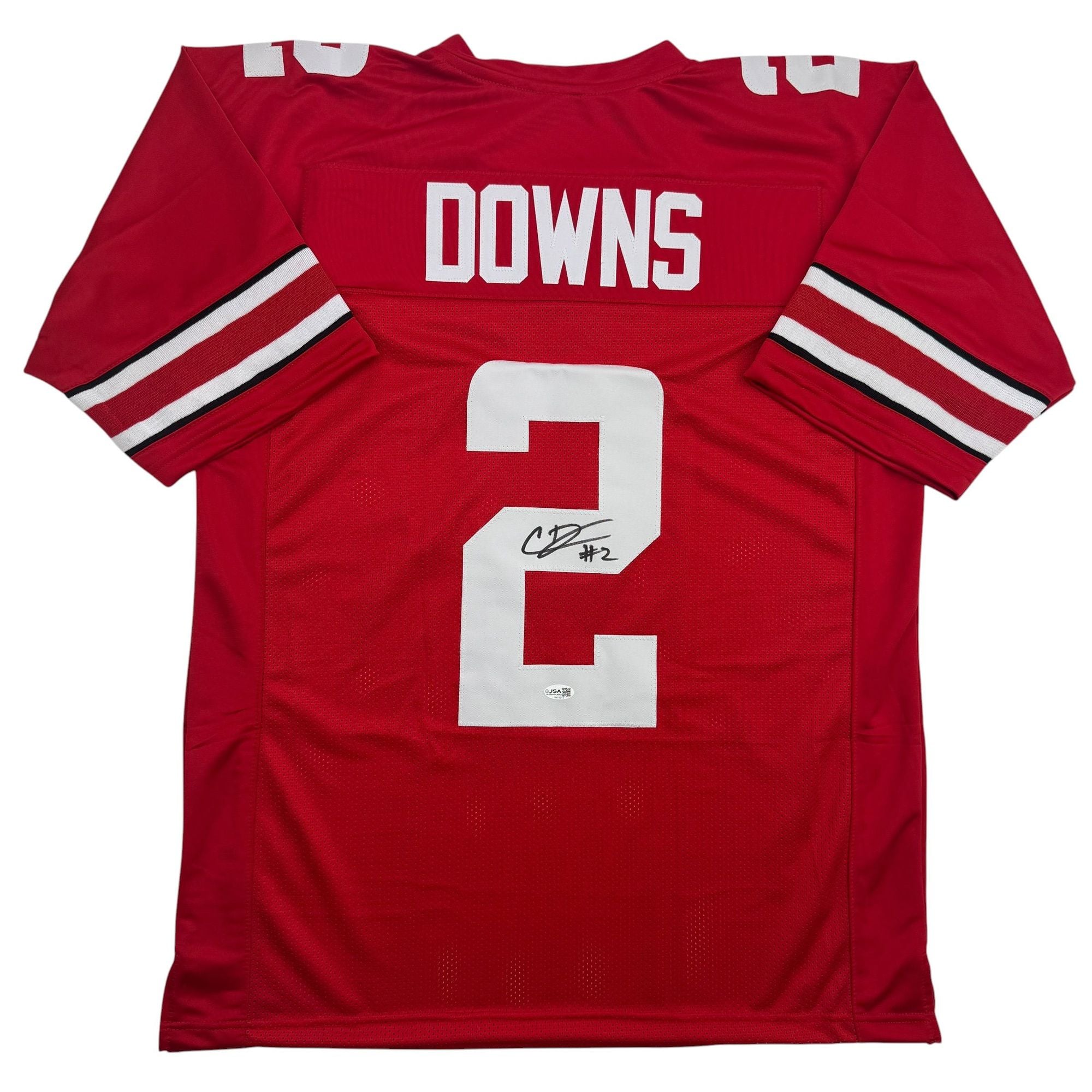 Autographed/Signed Caleb Downs Ohio State Red College Football Jersey JSA COA