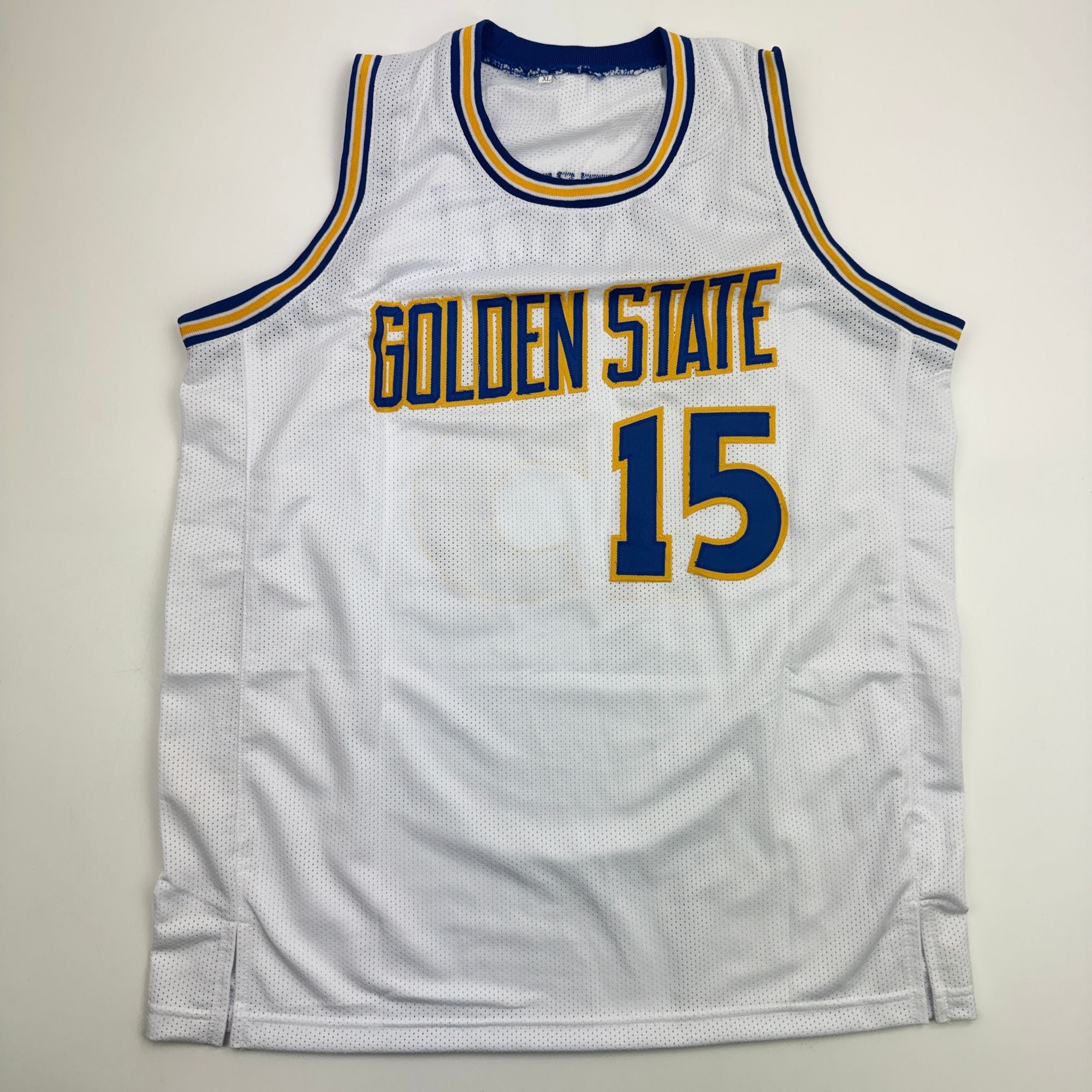 Autographed/Signed Latrell Sprewell Golden State White Retro Basketball Jersey JSA COA