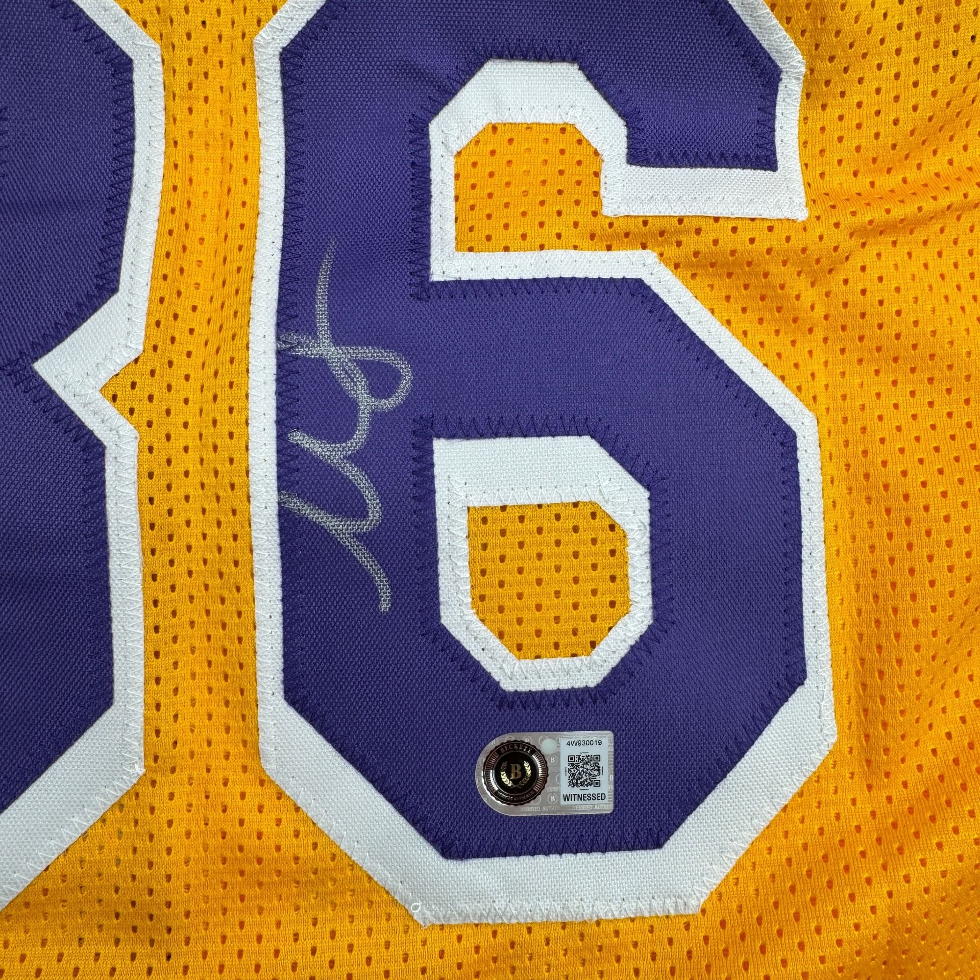 Autographed/Signed Marcus Smart Los Angeles Yellow Basketball Jersey Beckett BAS COA