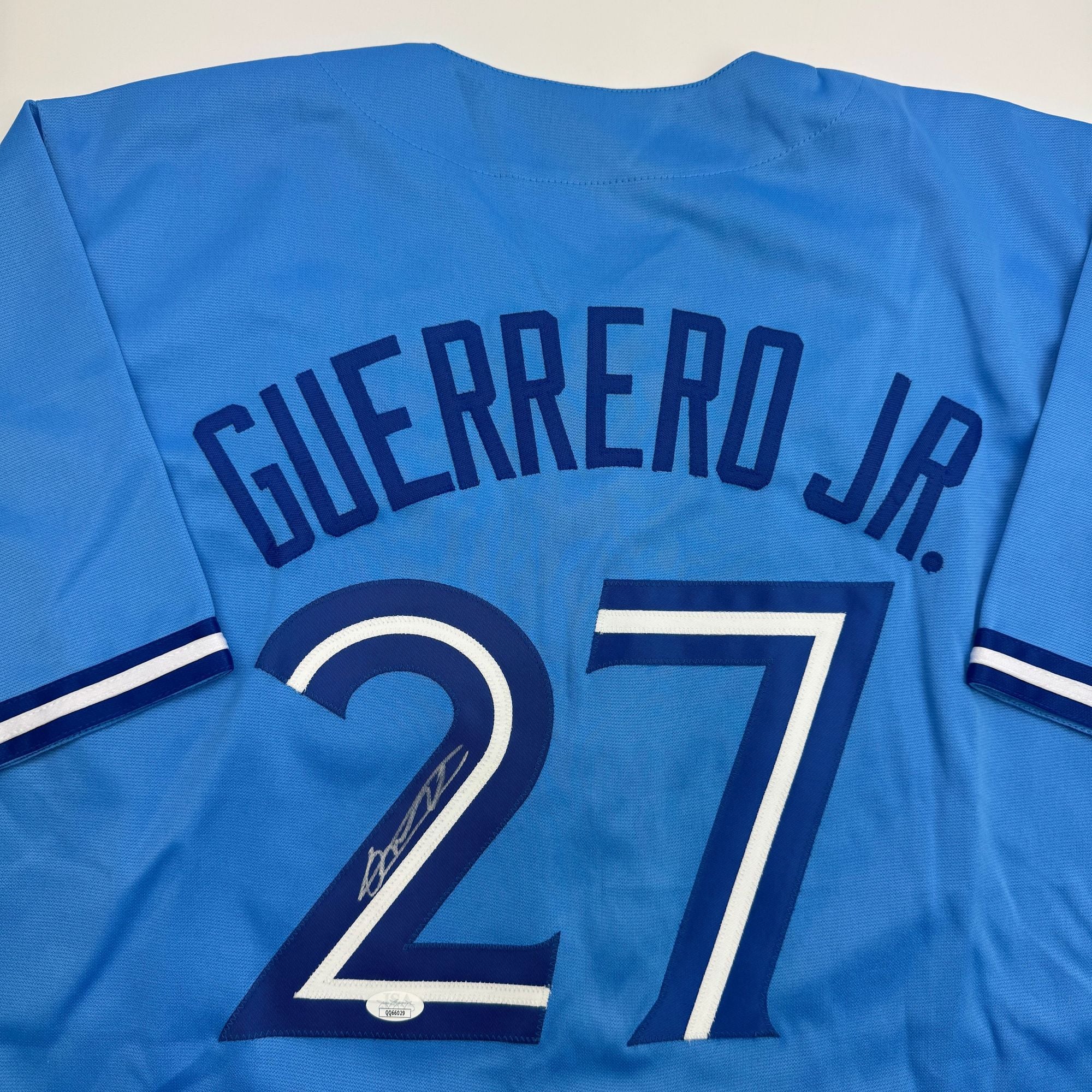 Autographed/Signed Vladimir Guerrero Jr. Toronto Light Blue Baseball Jersey JSA COA