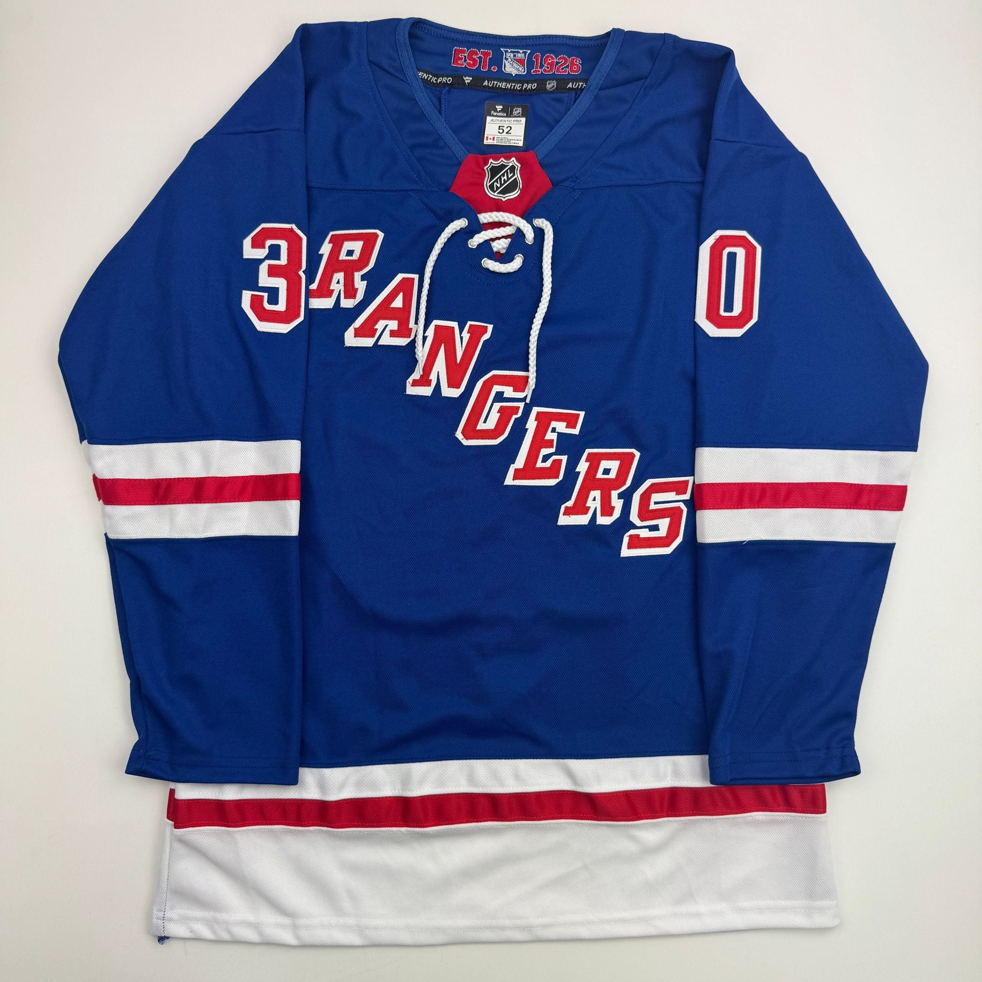 Autographed/Signed Henrik Lundqvist New York Blue Hockey Jersey JSA COA