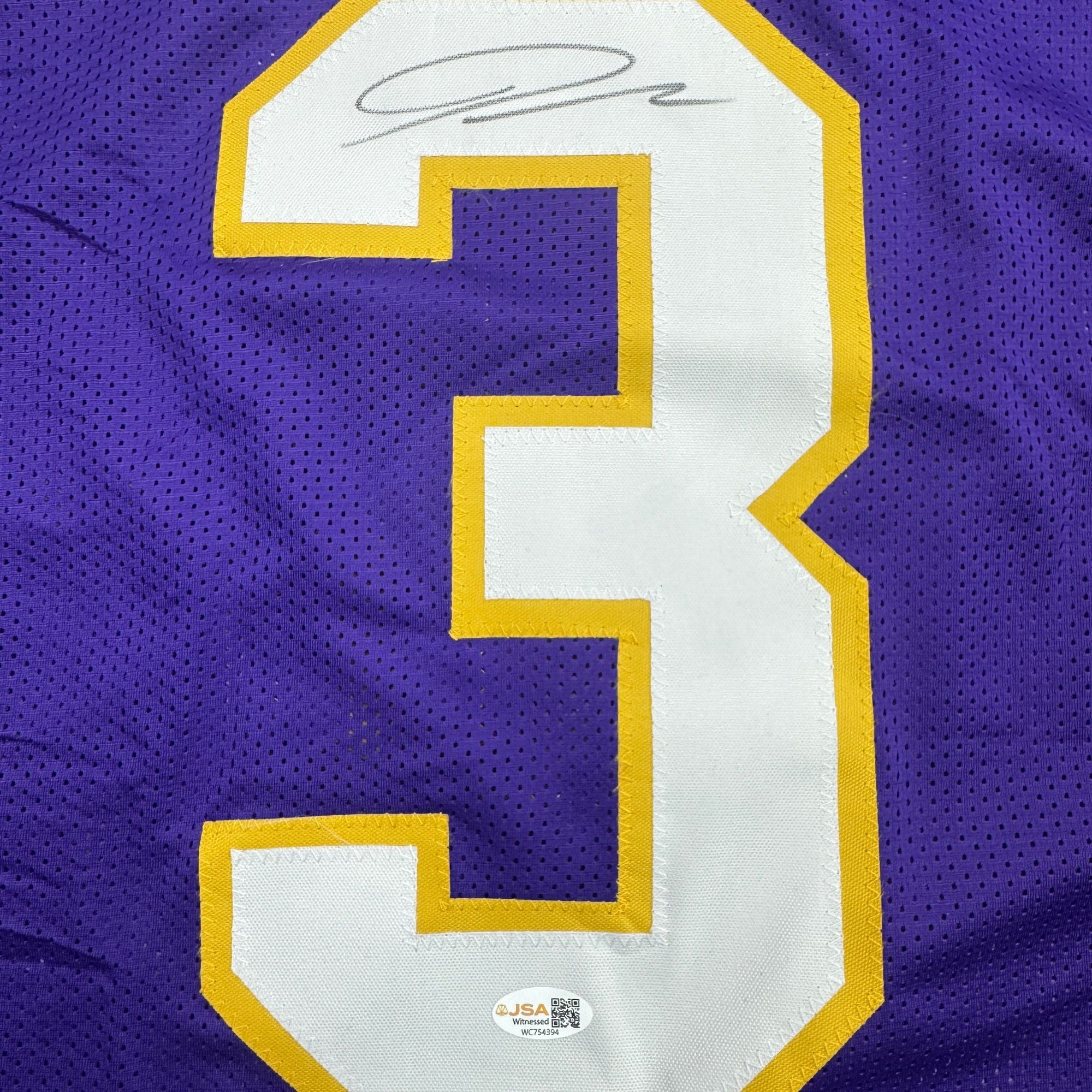 Autographed/Signed Jordan Addison Minnesota Purple Alternate Football Jersey JSA COA