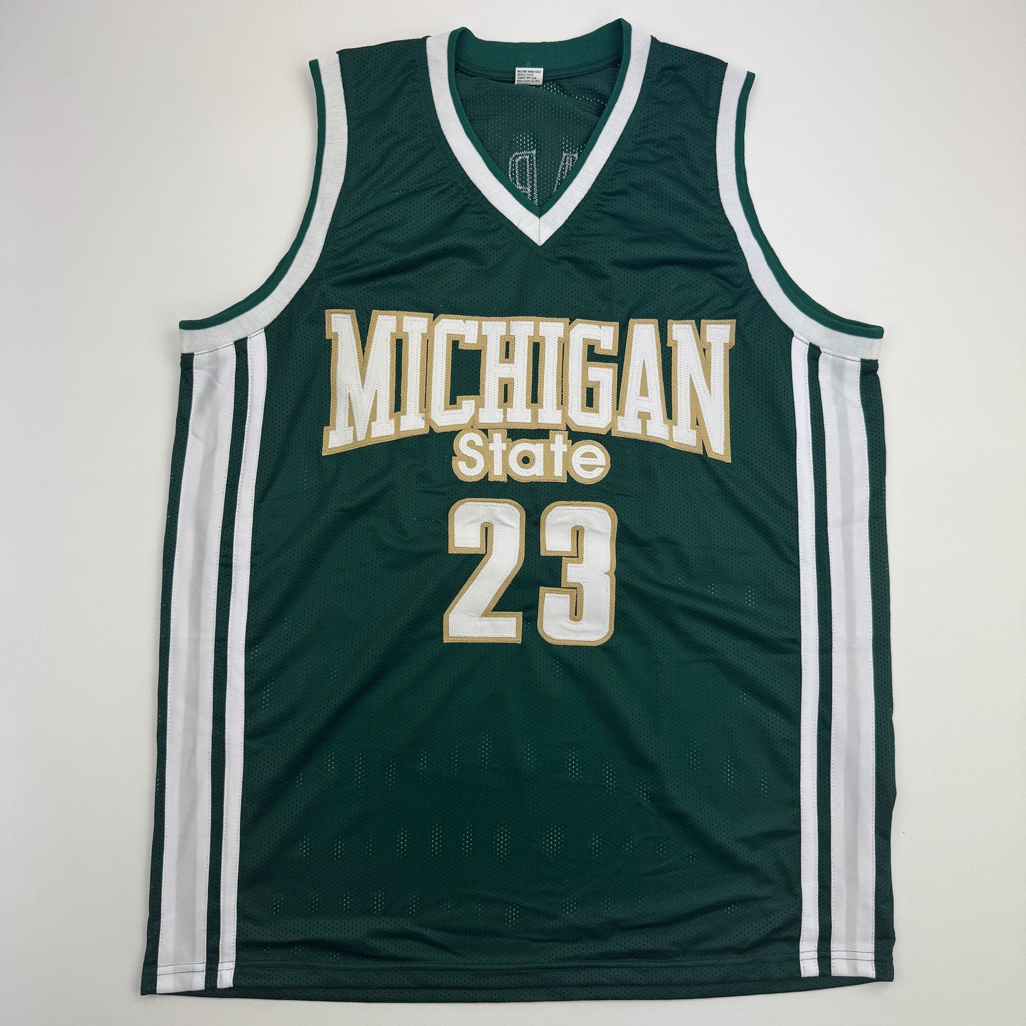 Autographed/Signed Jason Richardson Michigan State Green College Basketball Jersey Beckett BAS COA