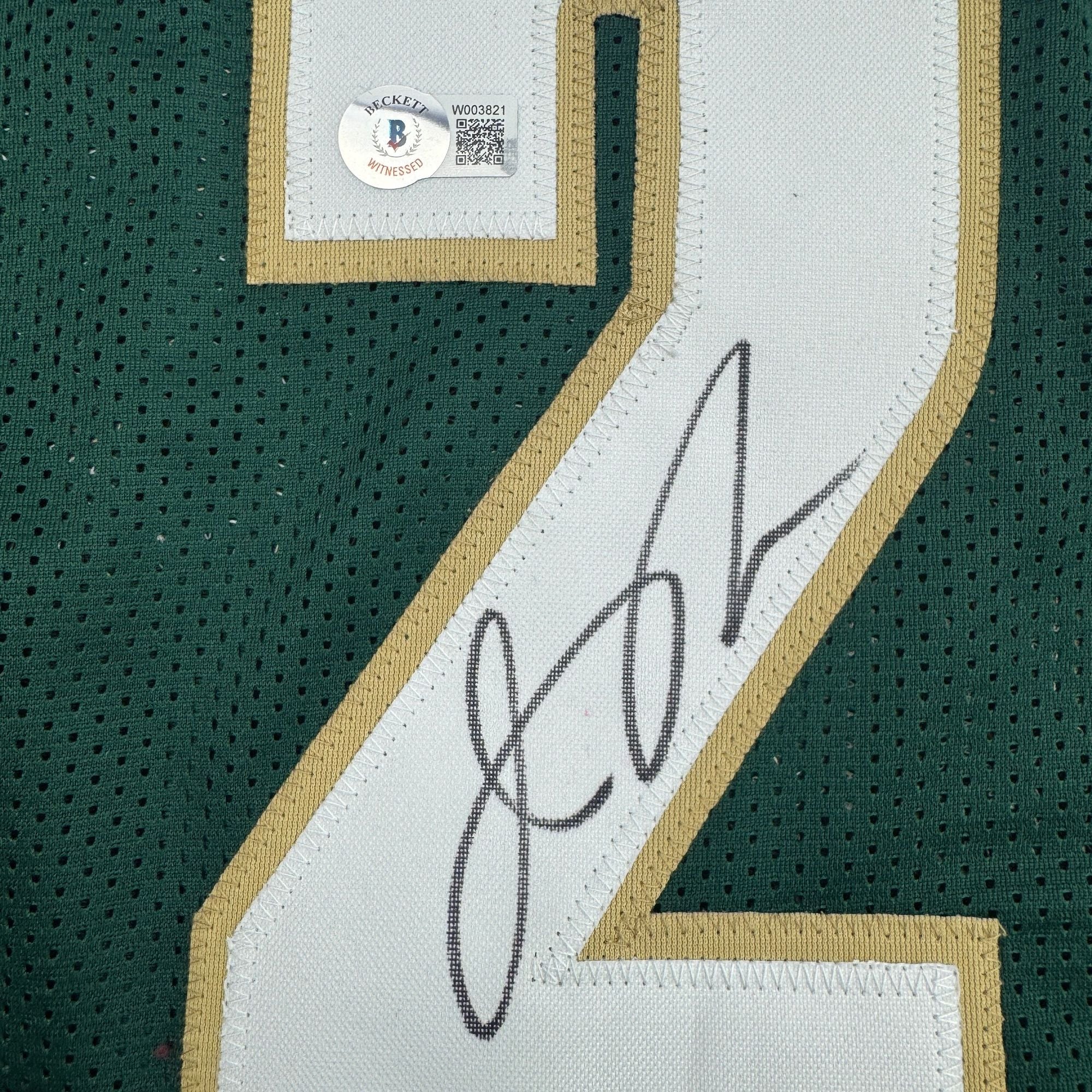 Autographed/Signed Jason Richardson Michigan State Green College Basketball Jersey Beckett BAS COA