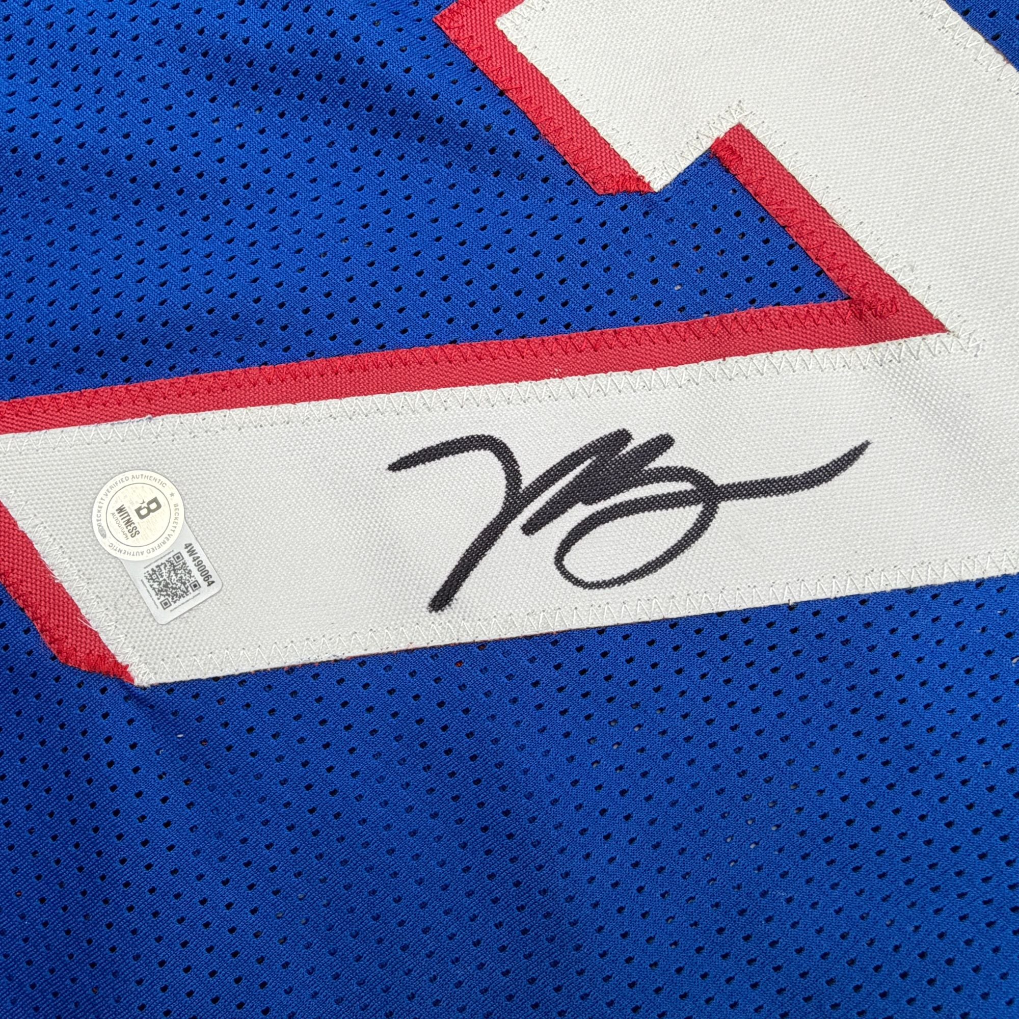 Autographed/Signed Jaylen Brown Philadelphia 76ers Blue Basketball Jersey Beckett BAS COA