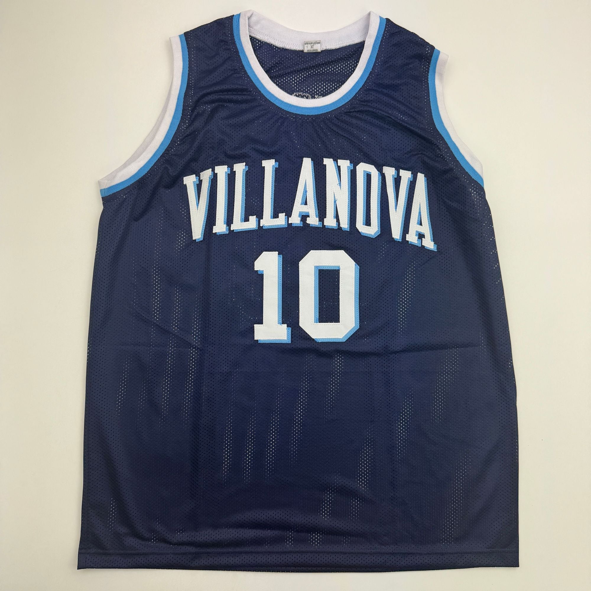 Autographed/Signed Donte DiVincenzo Villanova Blue College Basketball Jersey Beckett BAS COA