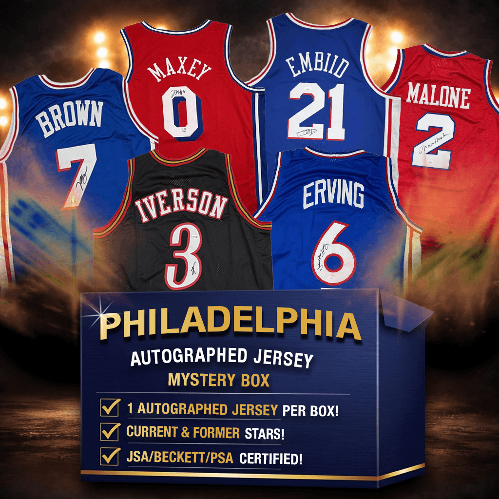 Autographed/Signed Philadelphia Basketball Jersey Mystery Box with PSA JSA or Beckett COA