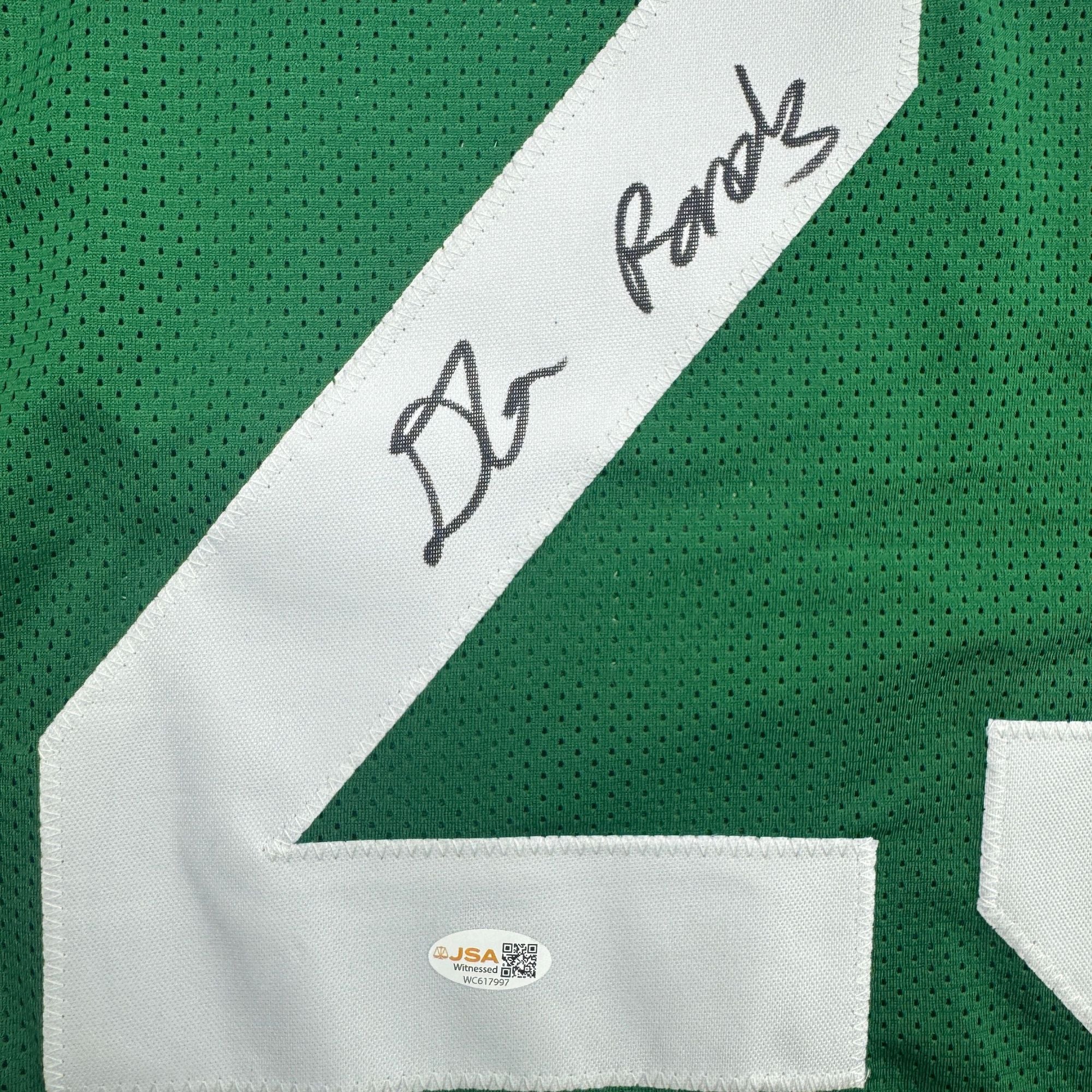 Autographed/Signed D'Angelo Ponds New York Green Football Jersey JSA COA