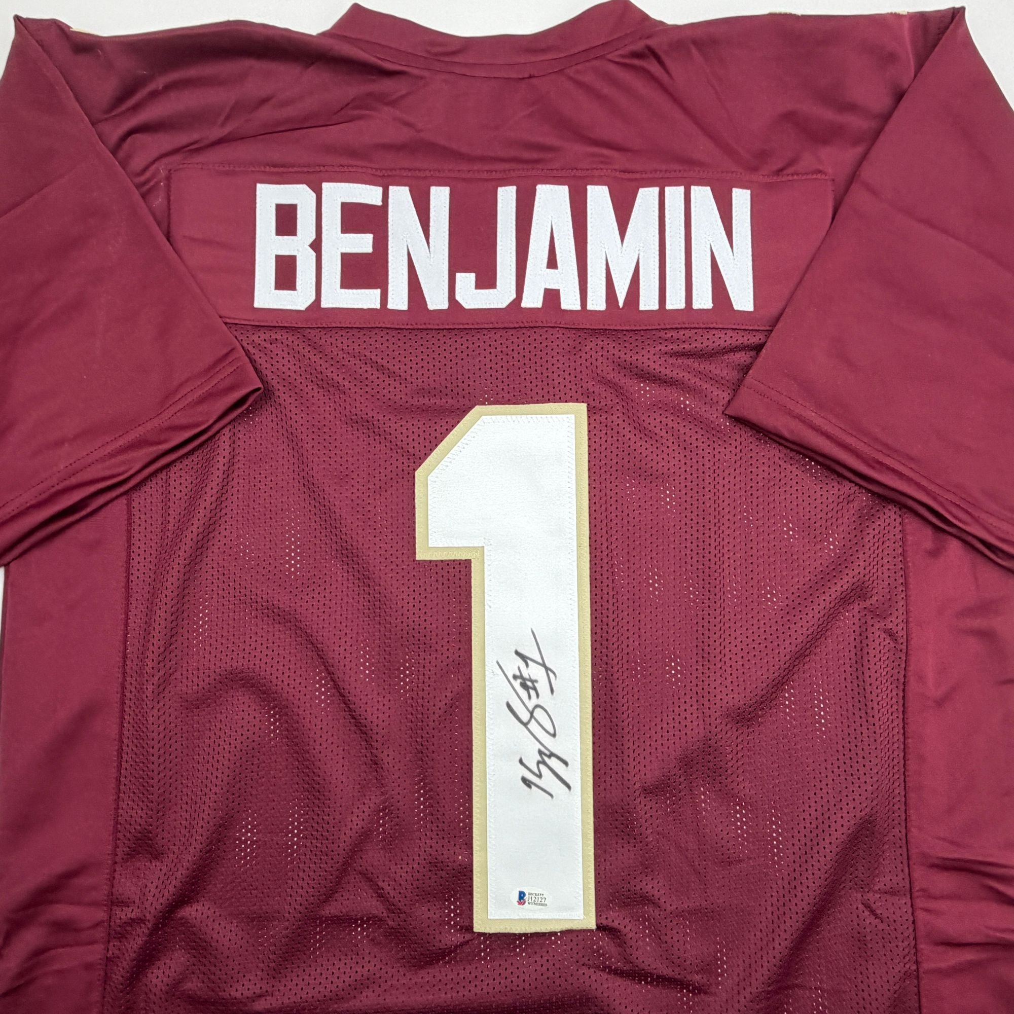 Autographed/Signed Kelvin Benjamin Florida State FSU Maroon College Football Jersey Beckett BAS COA