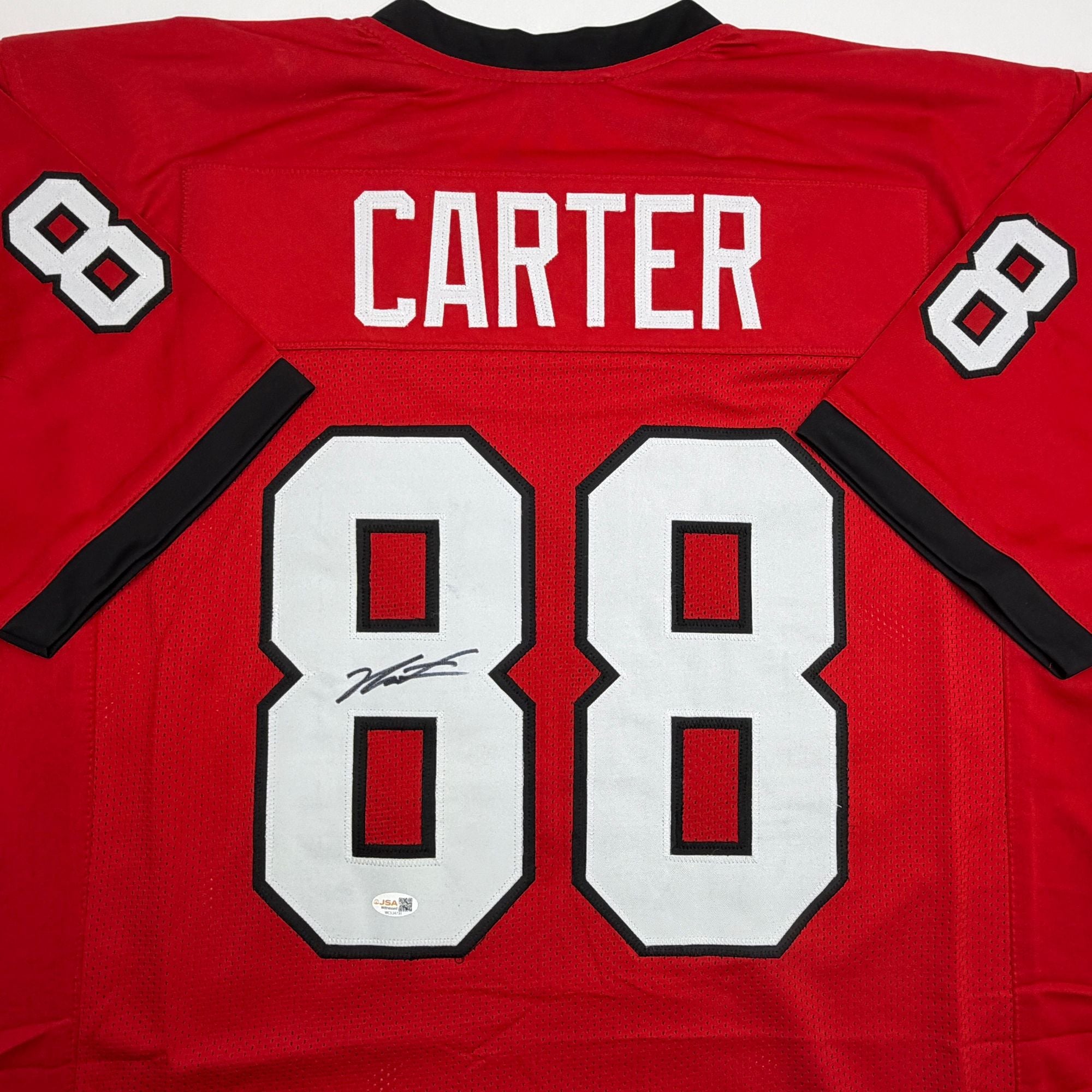 Autographed/Signed Jalen Carter Georgia Red College Football Jersey JSA COA