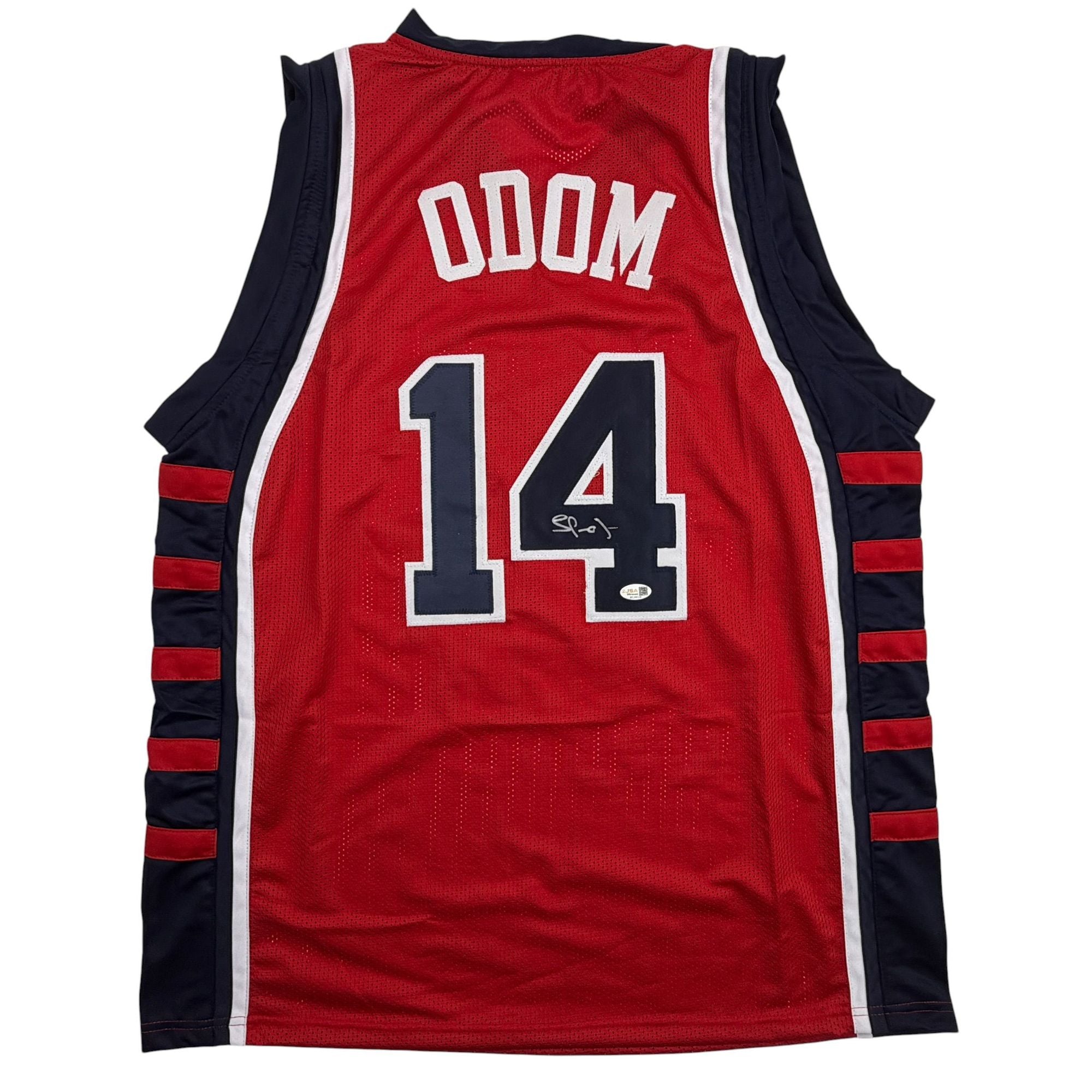 Autographed/Signed Lamar Odom United States USA Olympics Red Basketball Jersey JSA COA