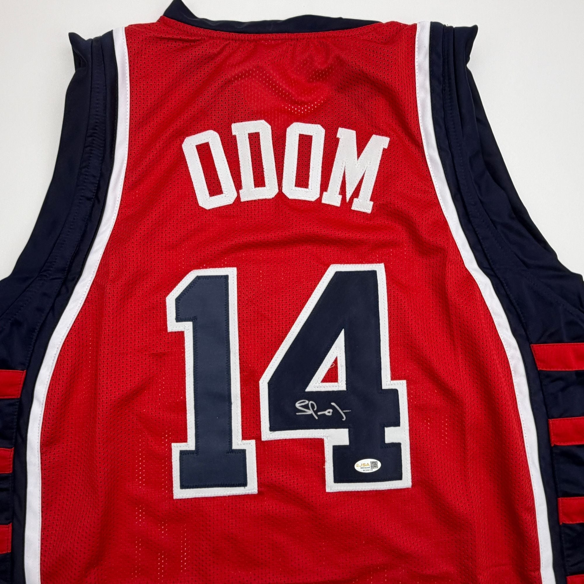 Autographed/Signed Lamar Odom United States USA Olympics Red Basketball Jersey JSA COA