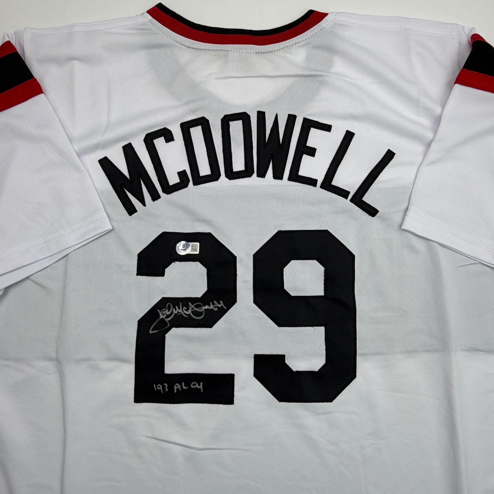 Autographed/Signed Jack McDowell Chicago White Retro Baseball Jersey Beckett BAS COA