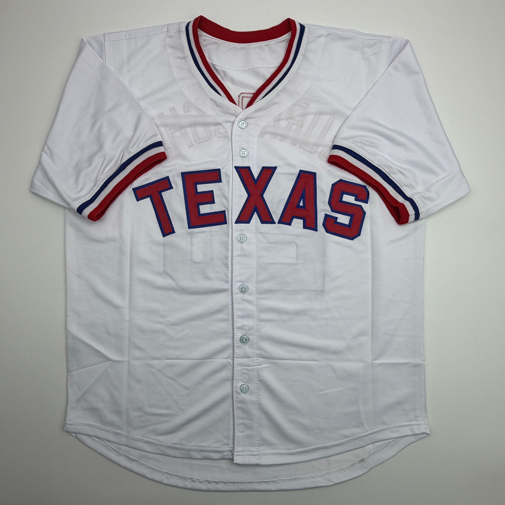 Autographed/Signed Jeff Burroughs Texas White Baseball Jersey Beckett BAS COA