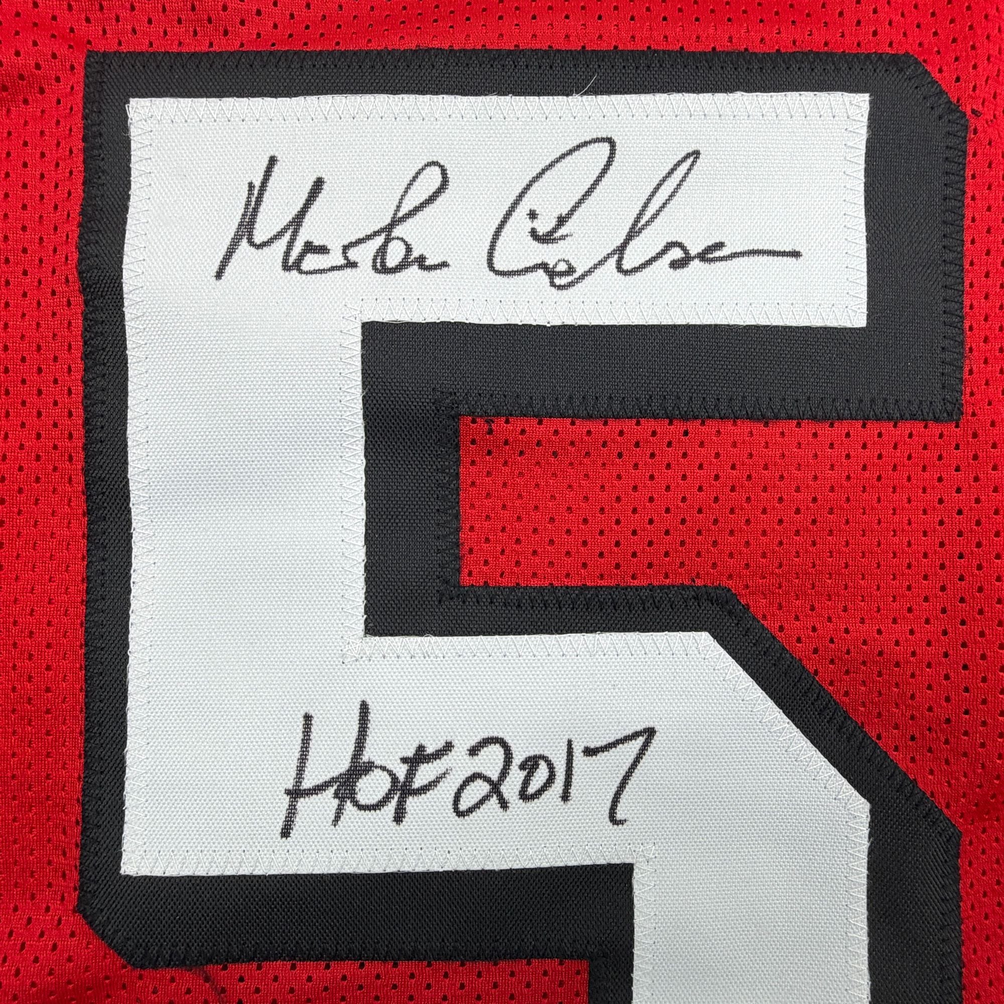 Autographed/Signed Morten Andersen Atlanta Red Football Jersey JSA COA