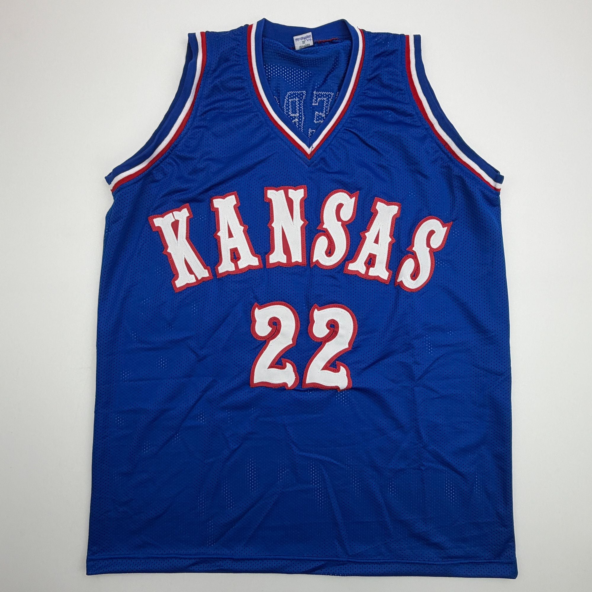 Autographed/Signed Darryn Peterson Kansas Blue College Basketball Jersey Beckett BAS COA