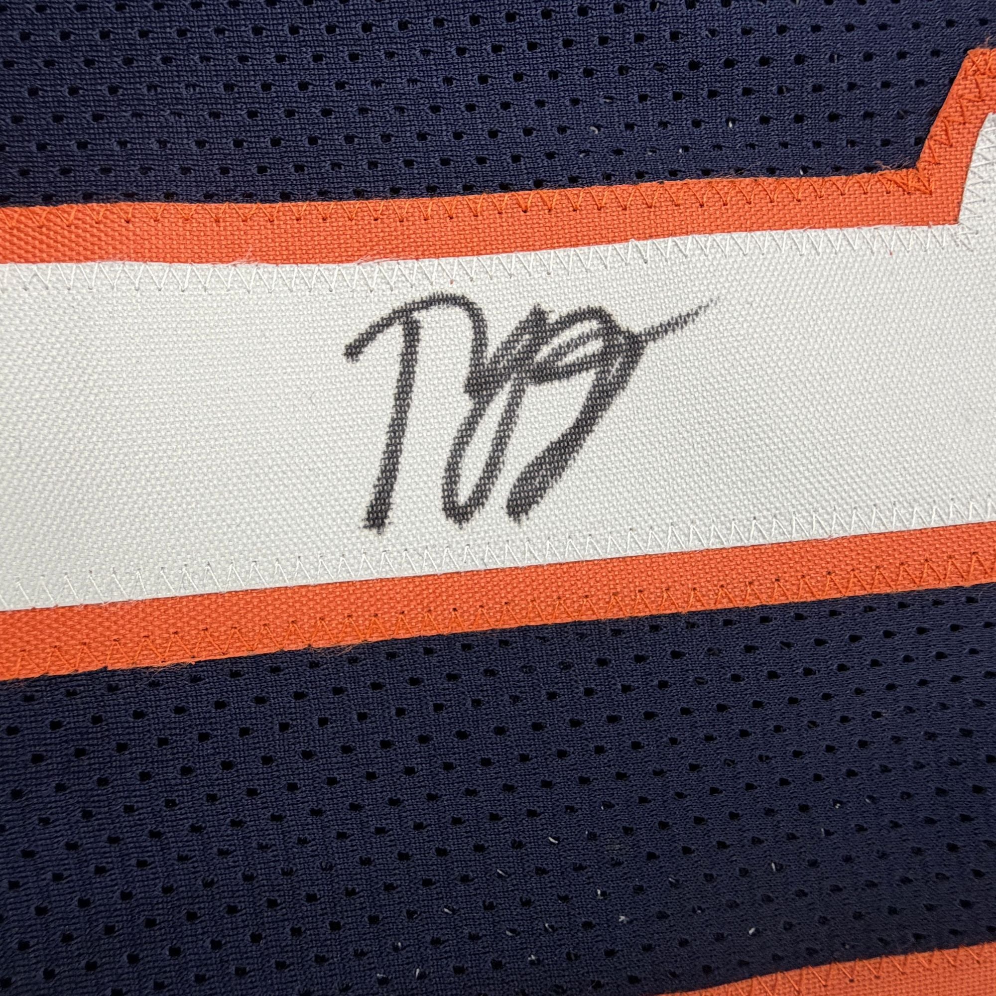 Autographed/Signed Ty Jerome Virginia Blue College Basketball Jersey Beckett BAS COA