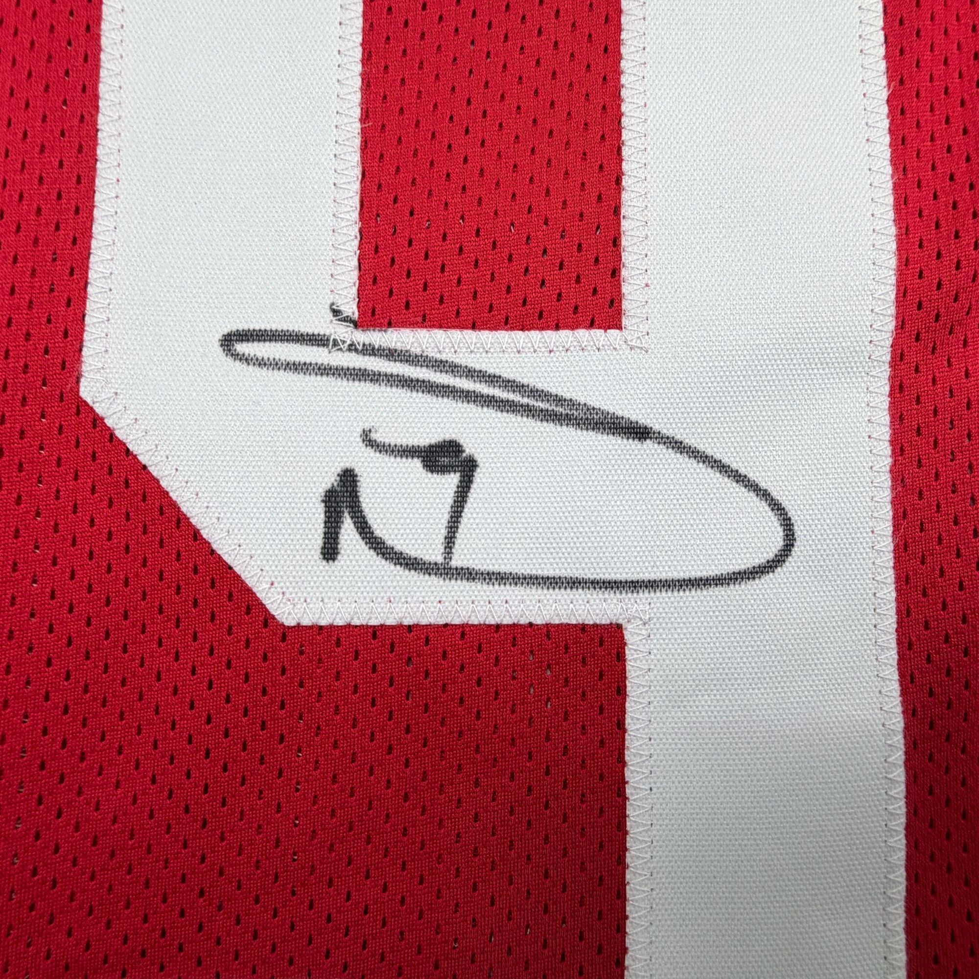 Autographed/Signed Donte Whitner Ohio State Red College Football Jersey Beckett BAS COA