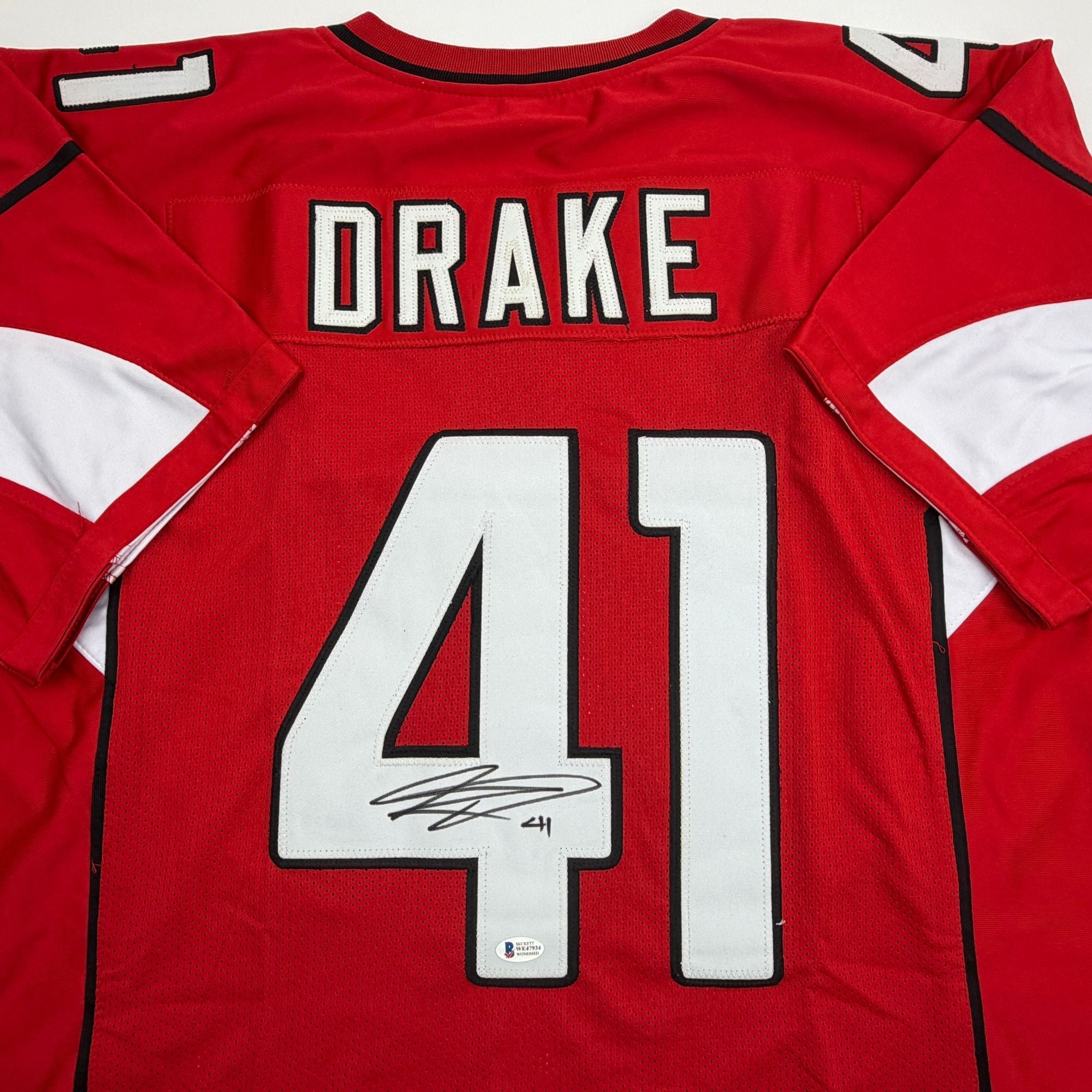 Autographed/Signed Kenyan Drake Arizona Red Football Jersey Beckett BAS COA