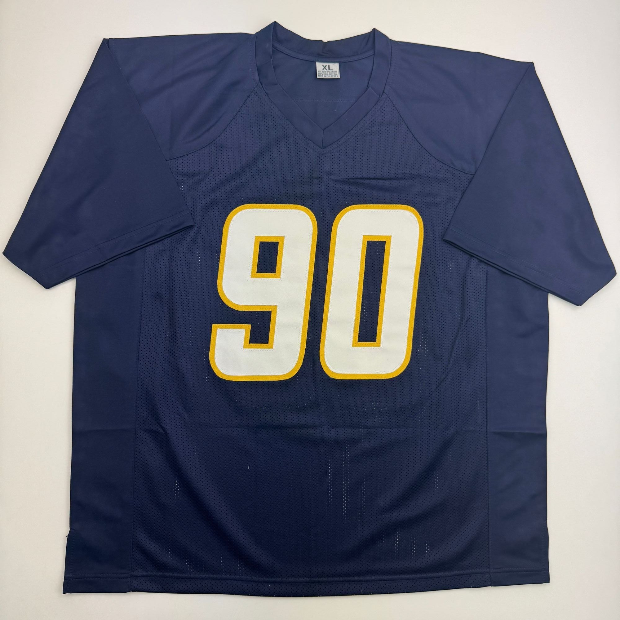 Autographed/Signed Akheem Mesidor Los Angeles San Diego Navy Blue Football Jersey JSA COA