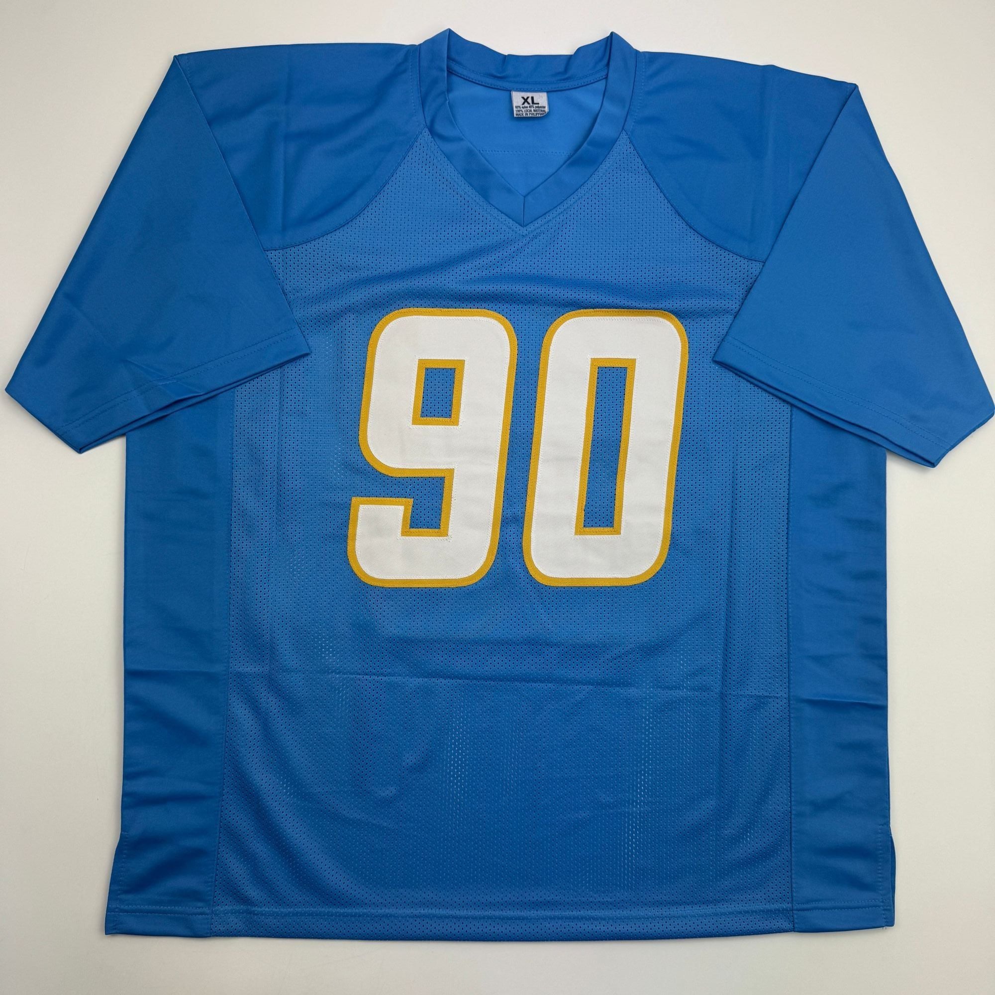 Autographed/Signed Akheem Mesidor Los Angeles San Diego Powder Blue Football Jersey JSA COA