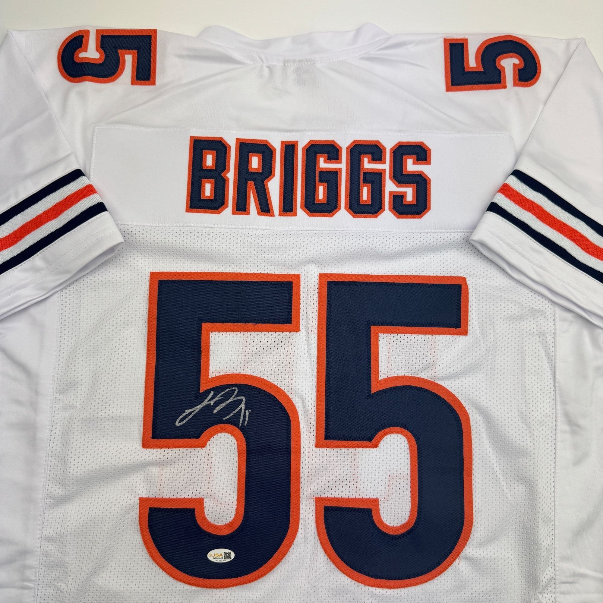 Autographed/Signed Lance Briggs Chicago White Football Jersey JSA COA