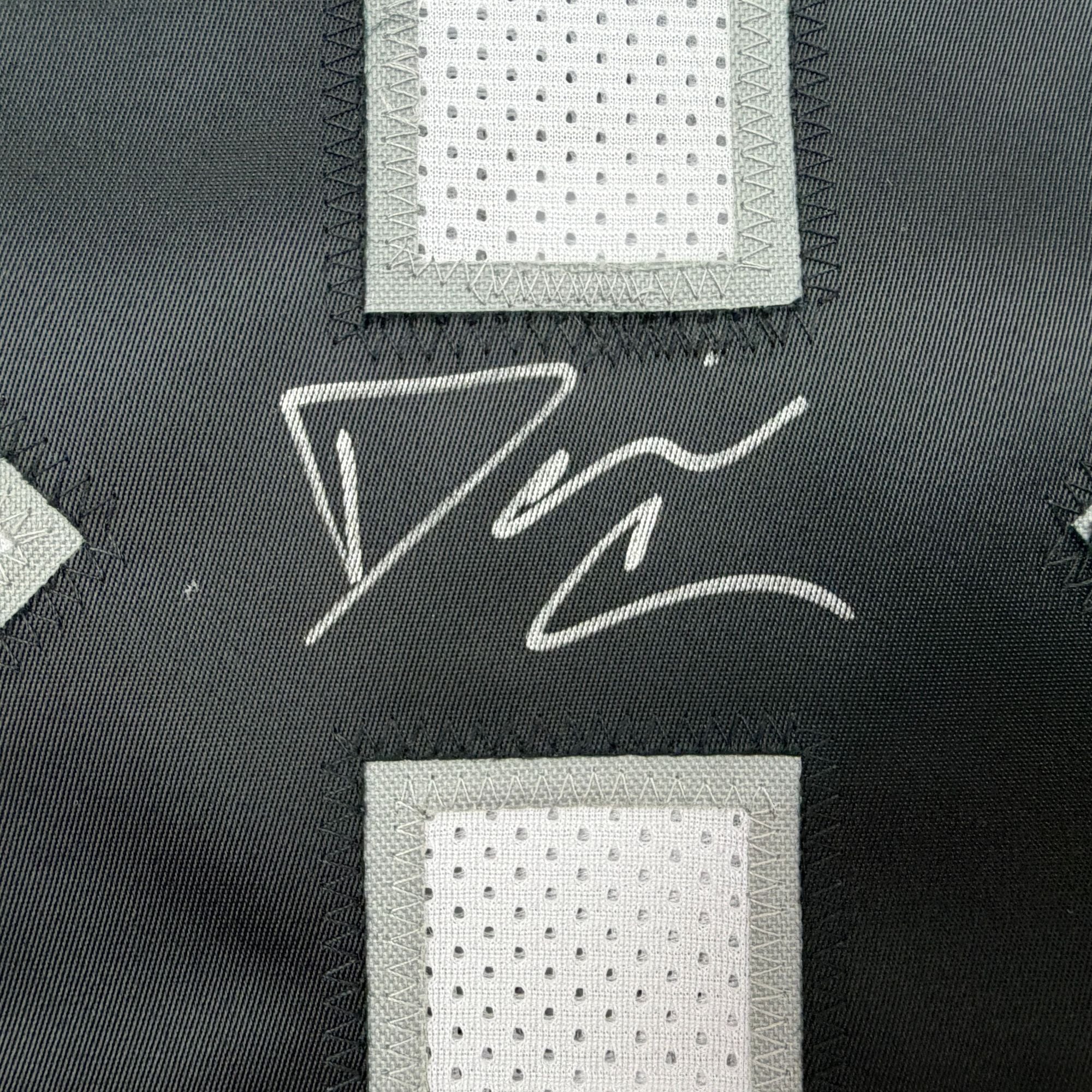 Autographed/Signed Daniel Carlson Las Vegas White Football Jersey Beckett BAS COA