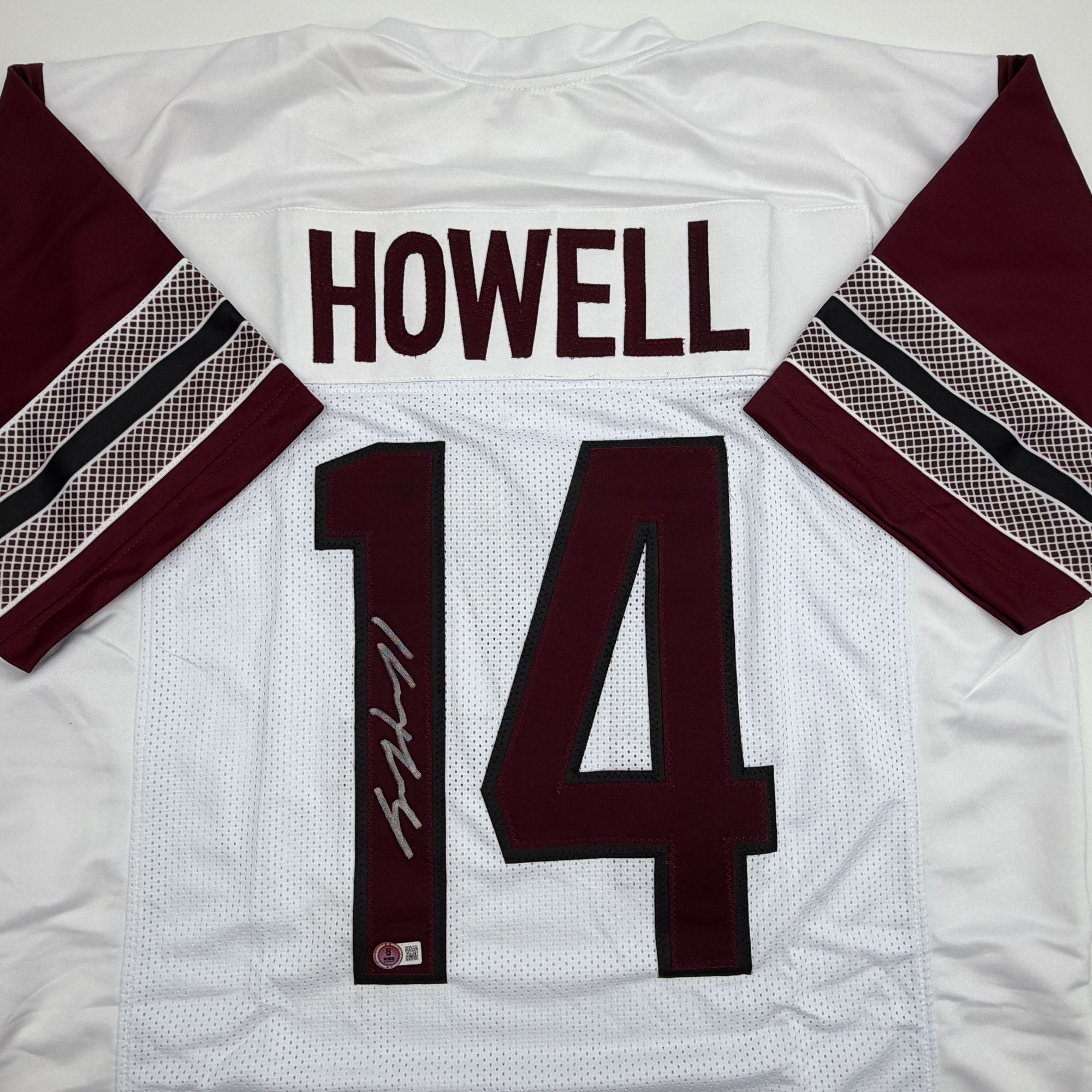 Autographed/Signed Sam Howell Washington White Football Jersey Beckett BAS COA