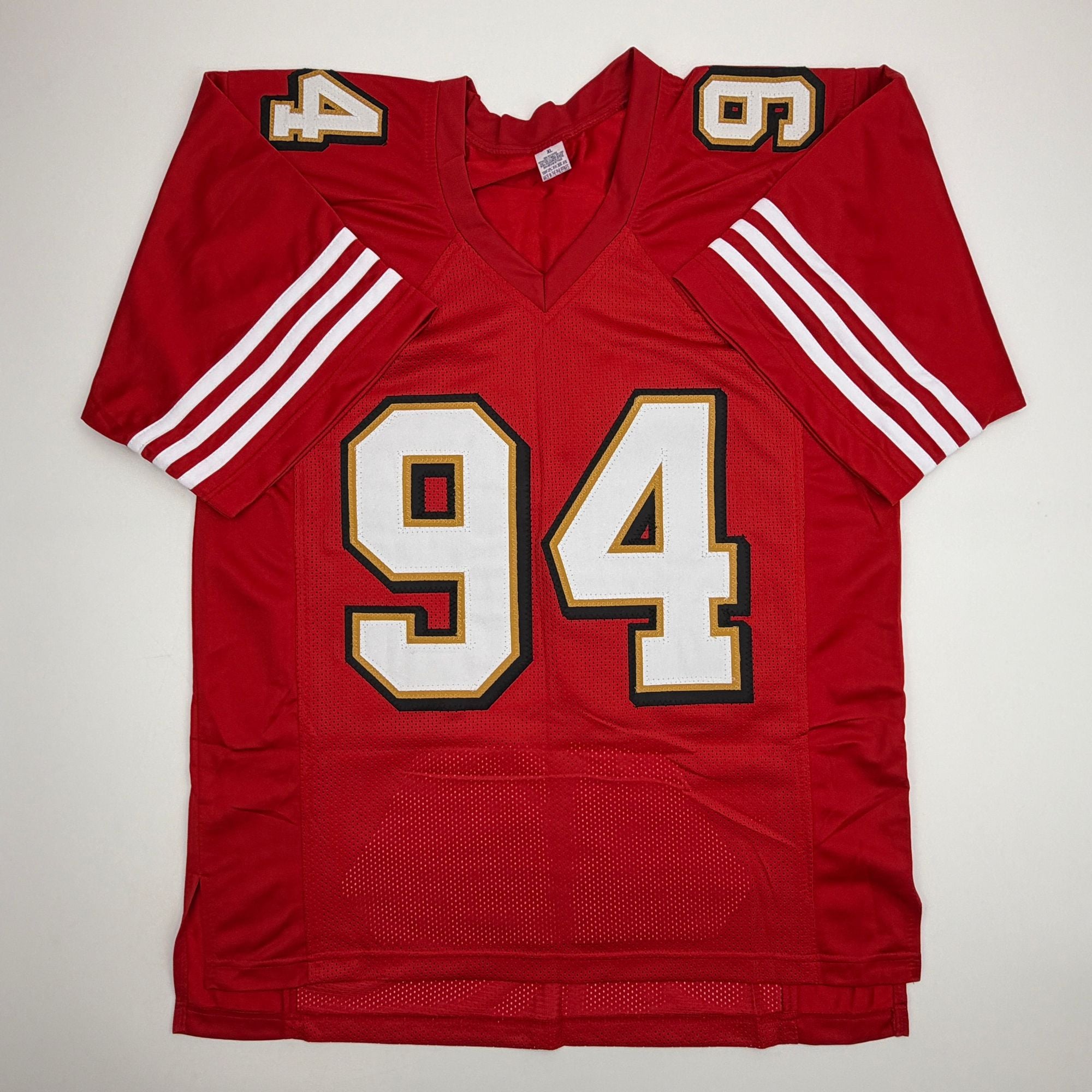 Autographed/Signed Charles Haley San Francisco Red Alternate Stat Football Jersey JSA COA