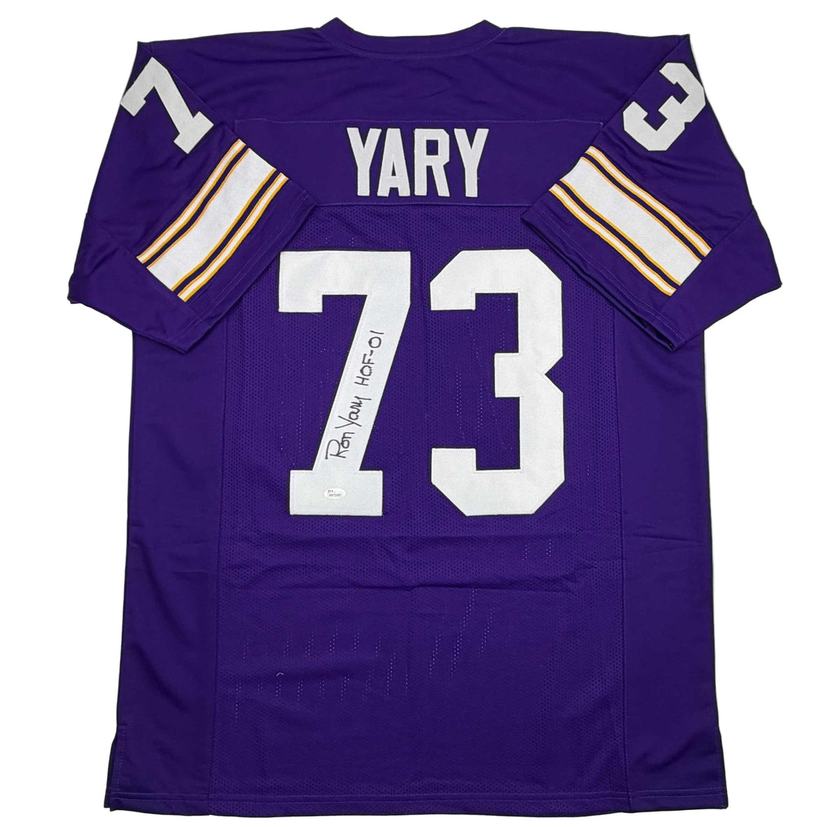Autographed/Signed Ron Yary HOF 01 Minnesota Purple Football Jersey JSA COA