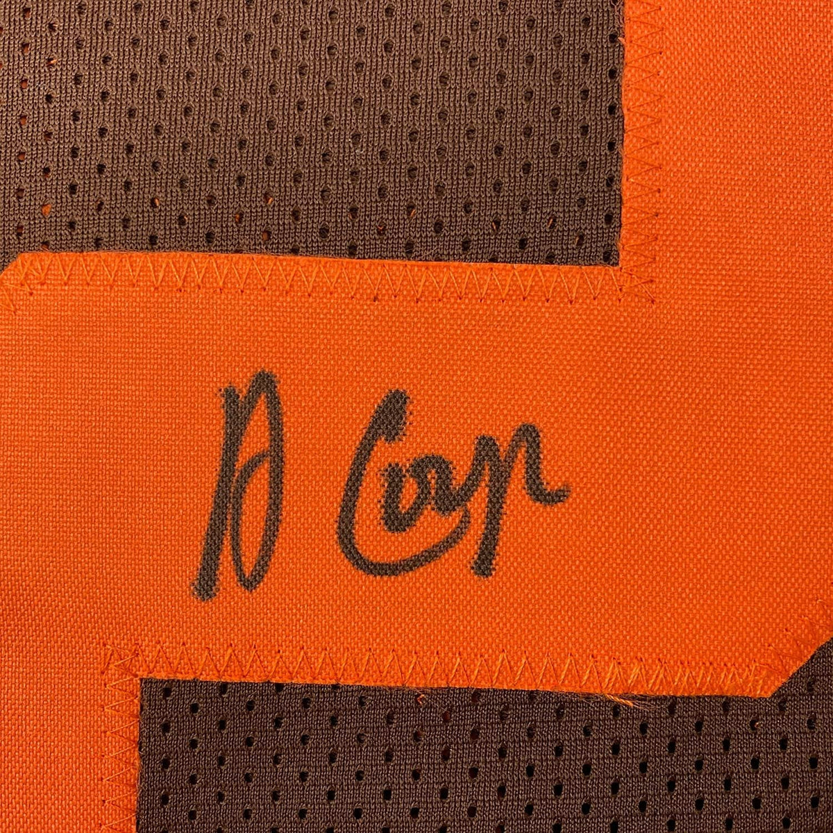Framed Autographed/Signed Amari Cooper 35x39 Cleveland Brown Color Rush Football Jersey JSA COA
