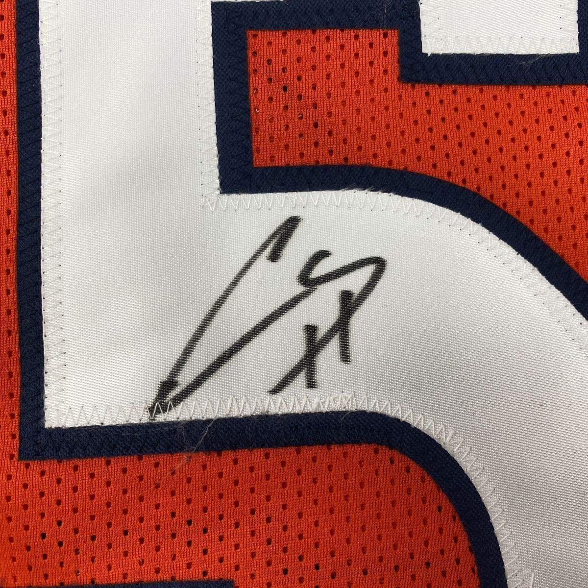 Framed Autographed/Signed Chris Harris Jr. 35x39 Denver Orange Football Jersey Beckett BAS COA