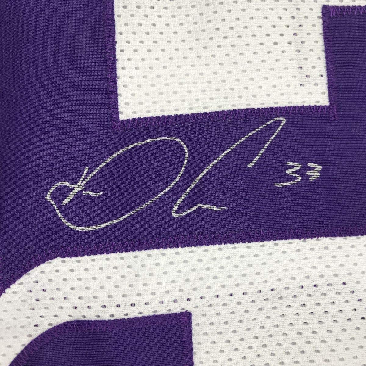 Framed Autographed/Signed Dalvin Cook 35x39 Minnesota White Football Jersey JSA COA