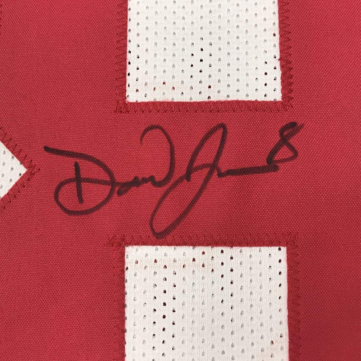 Framed Autographed/Signed Daniel Jones 35x39 New York White Football Jersey Beckett BAS COA