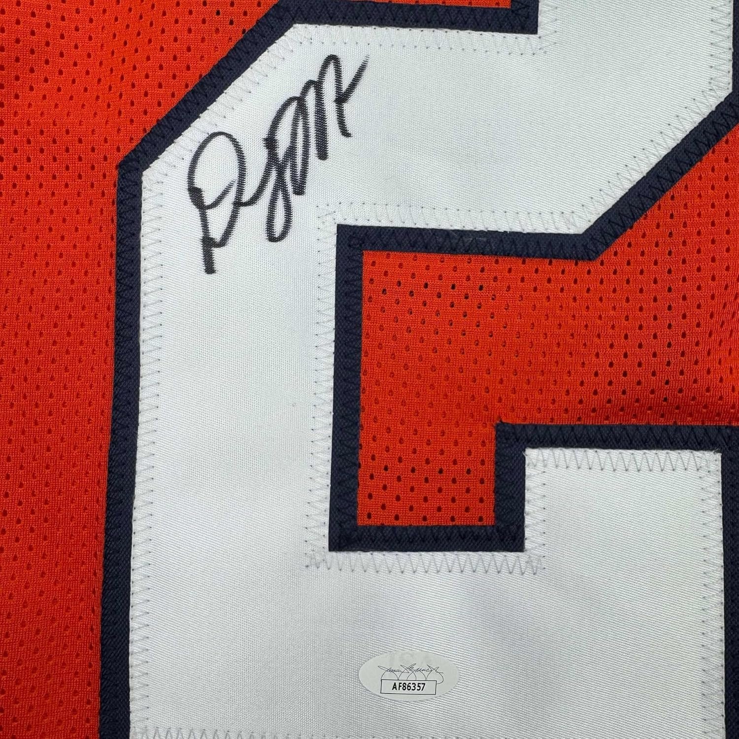 Framed Autographed/Signed D.J. DJ Moore 35x39 Chicago Retro Orange Football Jersey Beckett JSA COA
