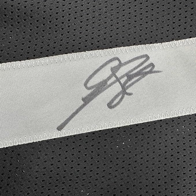Framed Autographed/Signed Geno Smith 35x39 Oakland Black Football Jersey Beckett BAS COA