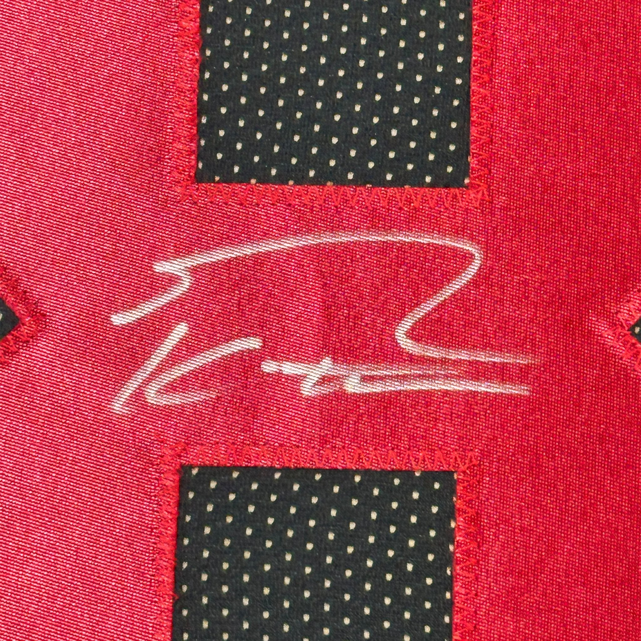 Framed Autographed/Signed George Kittle 35x39 San Francisco Black Football Jersey Beckett BAS COA