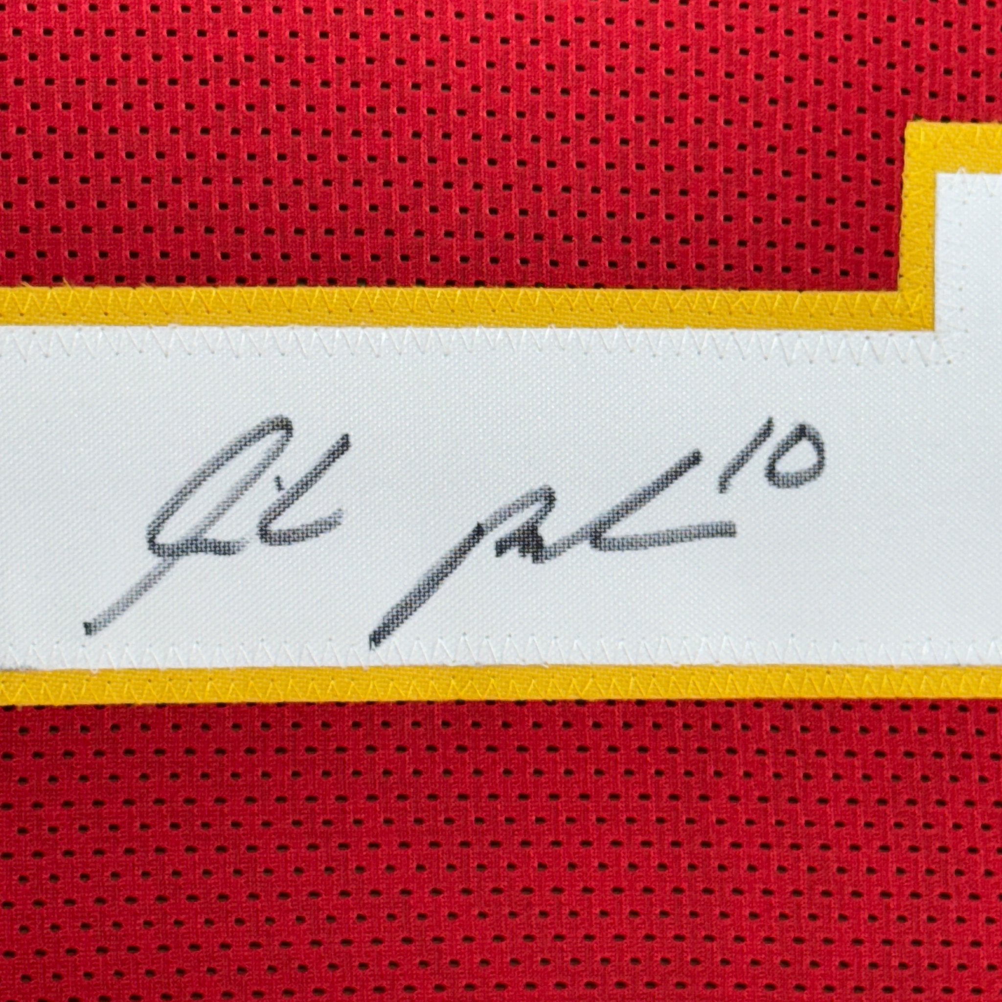 Framed Autographed/Signed Isiah Pacheco 35x39 Kansas City Red Football Jersey JSA COA