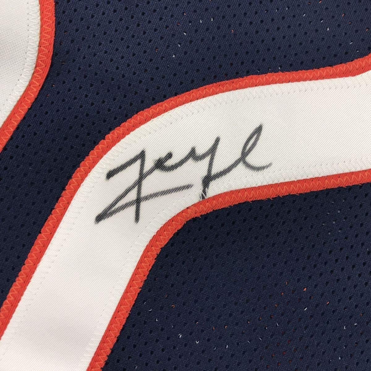 Framed Autographed/Signed Khalil Mack 35x39 Chicago Blue Football Jersey Beckett BAS COA