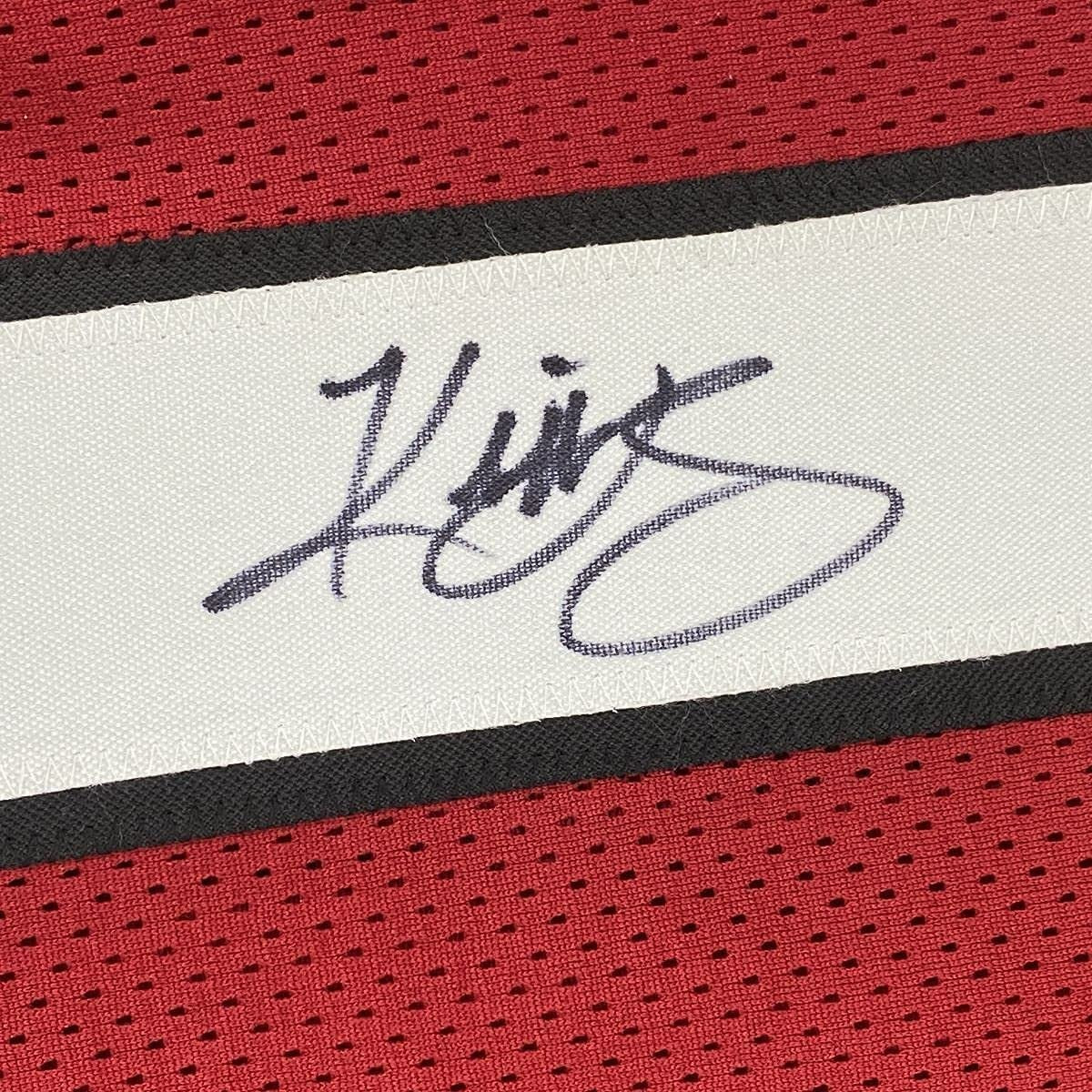 Framed Autographed/Signed Kliff Kingsbury 35x39 Head Coach Arizona Red Football Jersey JSA COA