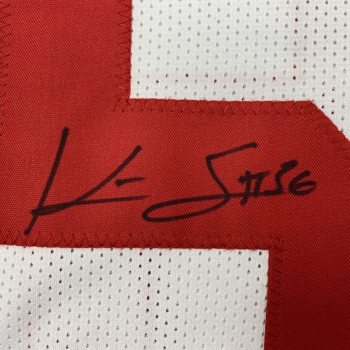 Framed Autographed/Signed Kwon Alexander 35x39 San Francisco White Football Jersey JSA COA