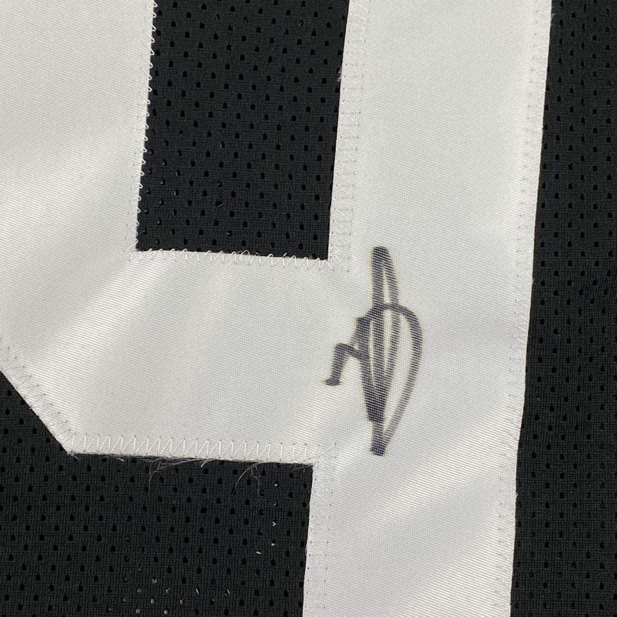 Framed Autographed/Signed Minkah Fitzpatrick 35x39 Pittsburgh Black Football Jersey JSA COA