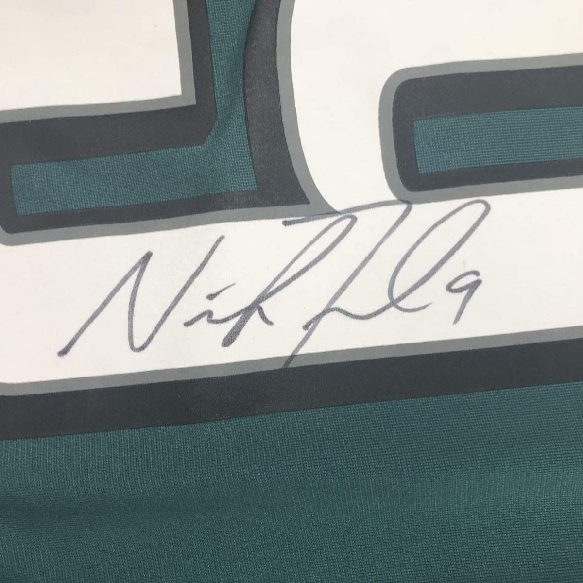 Framed Autographed/Signed Nick Foles 35x39 Philadelphia Eagles Nike Green Football Jersey JSA COA